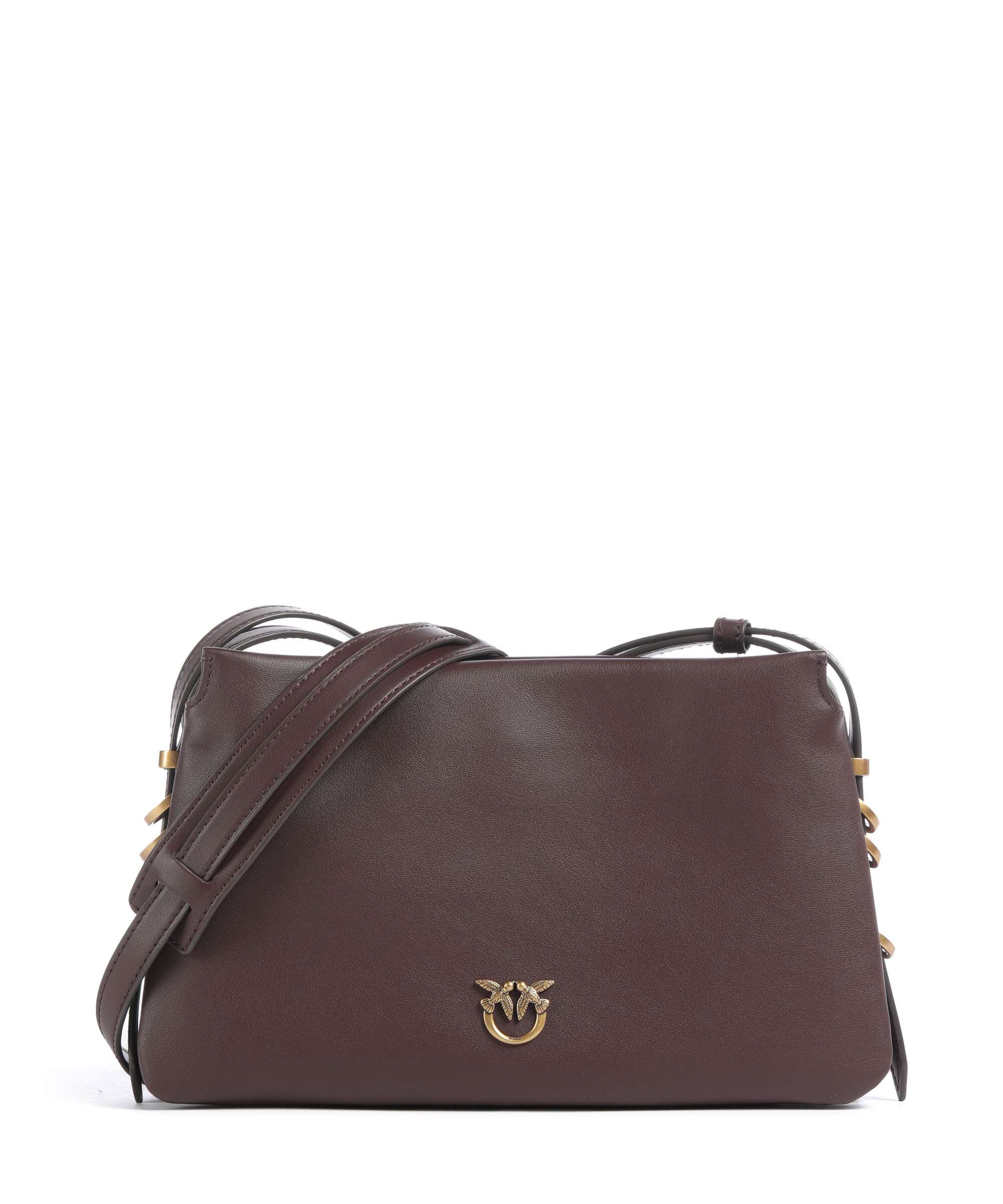 Pinko Triplet Mini Crossbody bag rosso mogano/antique gold
