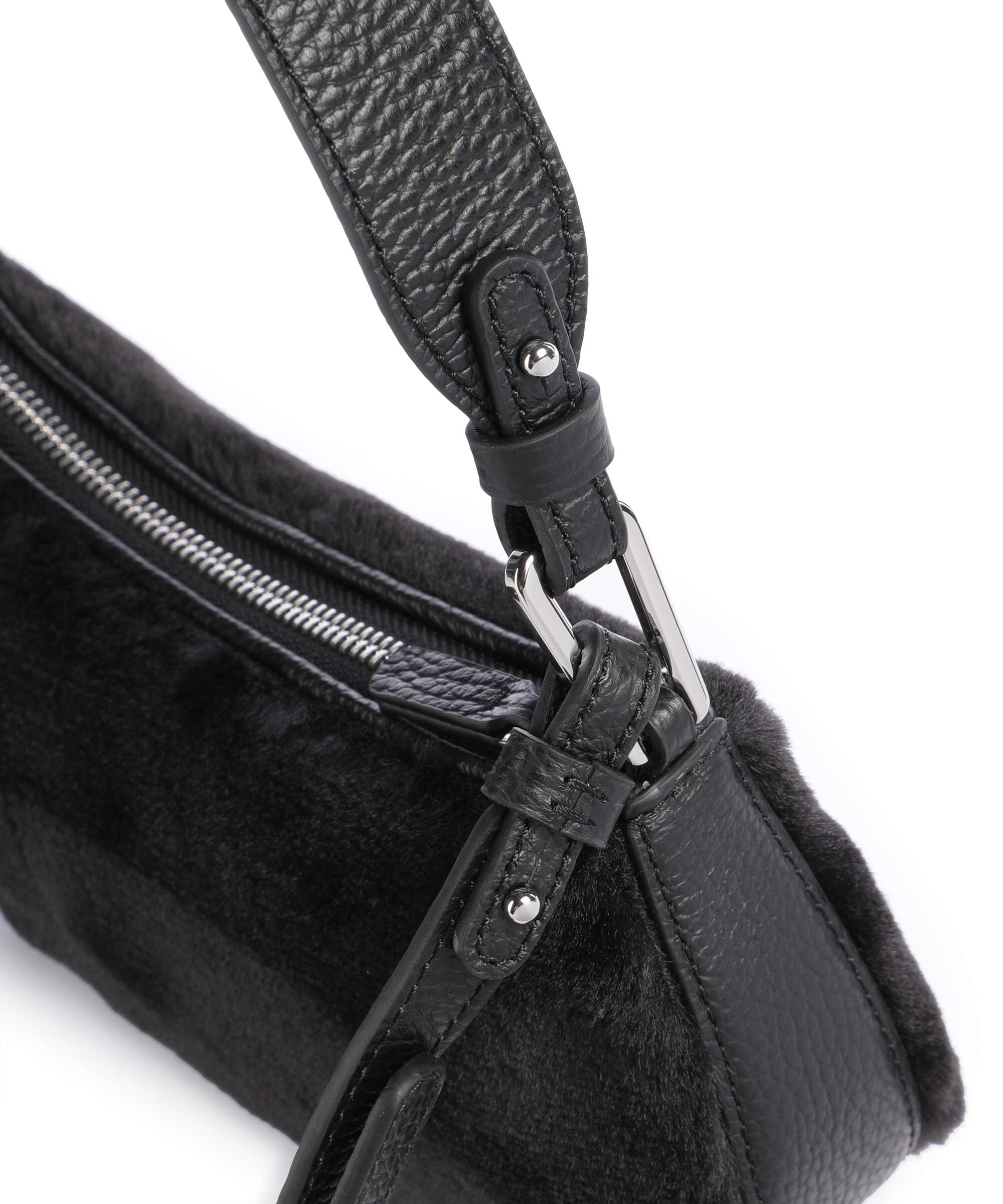 Coccinelle Merveille Synthetic fur Shoulder bag noir