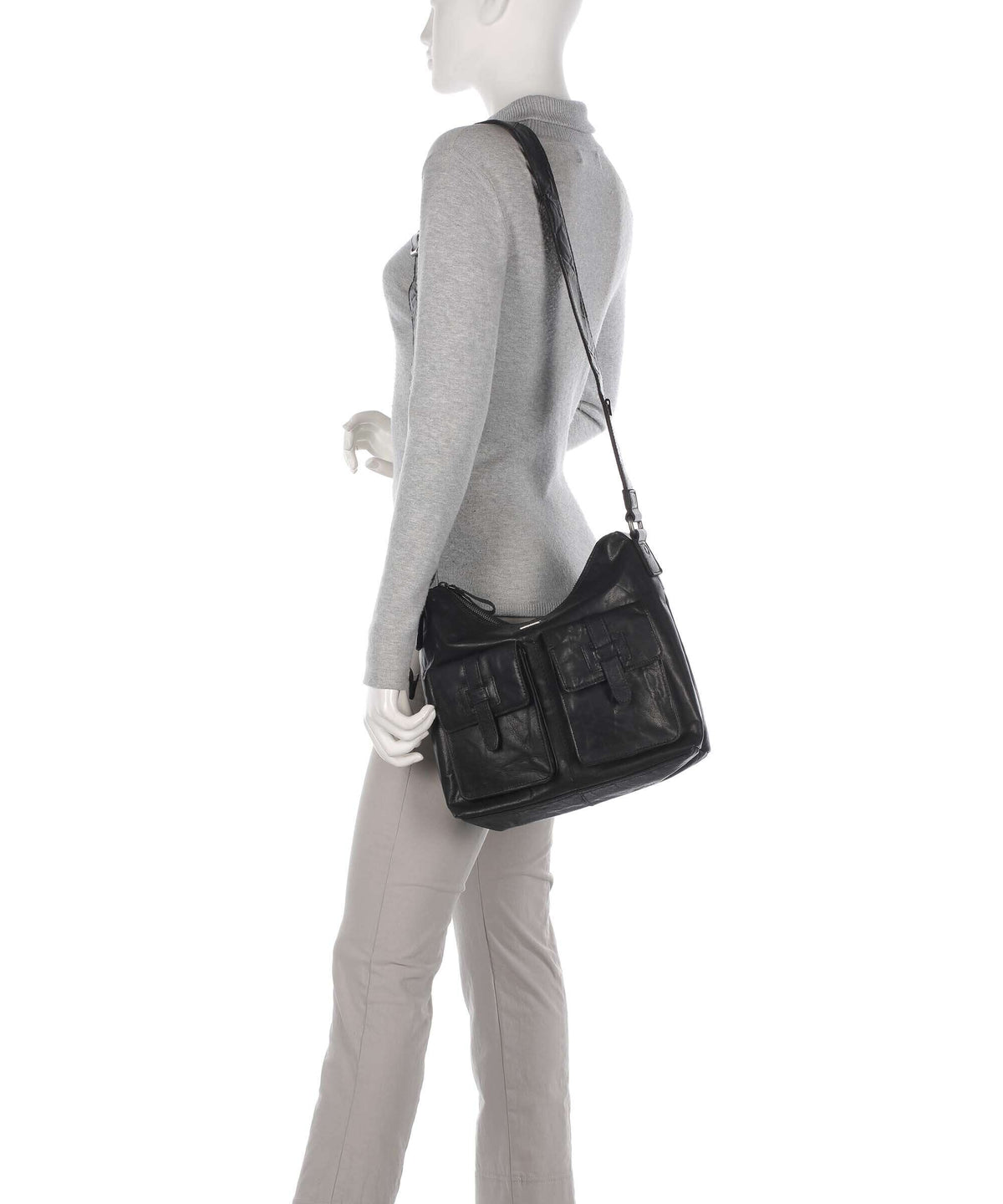 Spikes & Sparrow Bronco Hobo bag schwarz