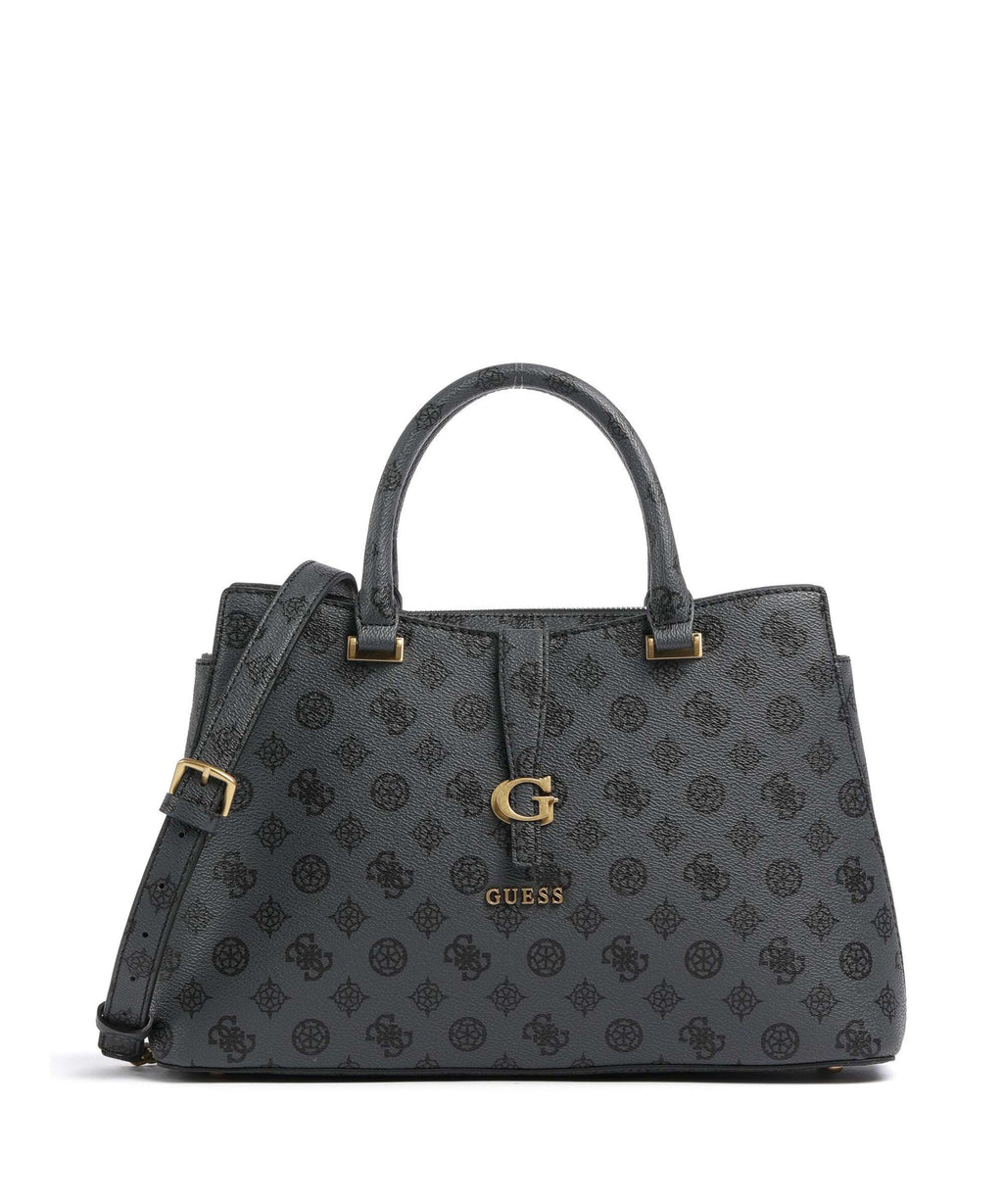 Guess Kuba Handbag charcoal logo