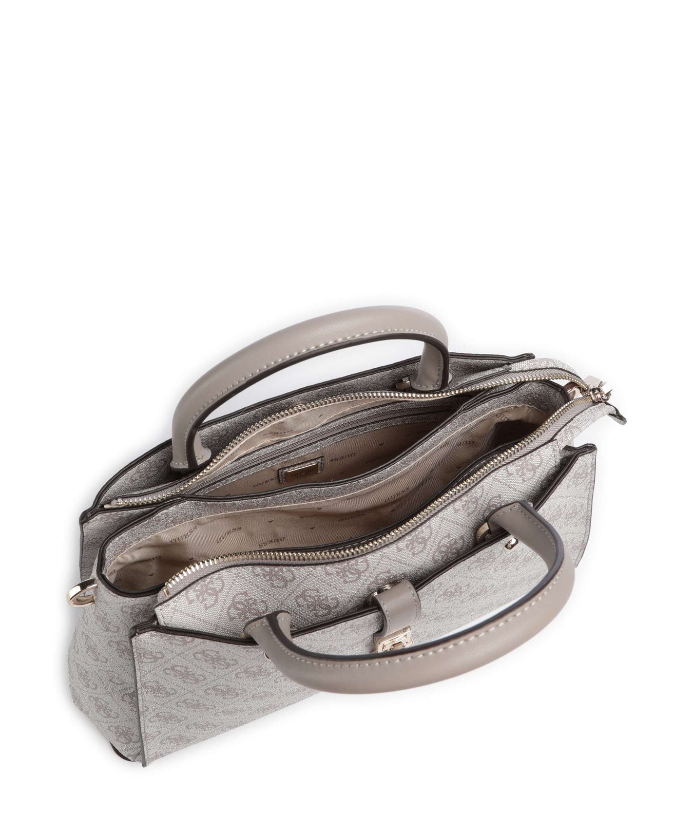 Guess Zamira Handbag dark taupe logo