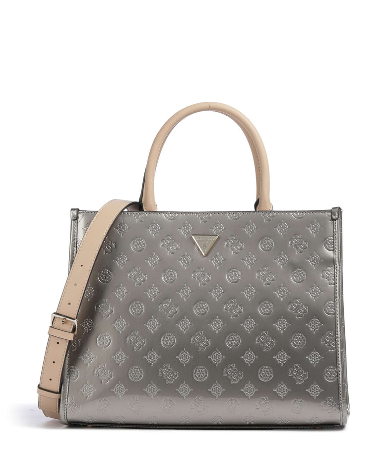 Guess Arnela Handbag pewter logo