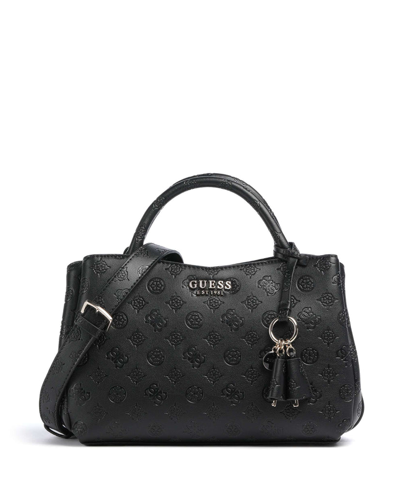 Guess Phoebe Peony Debossed Handbag black logo
