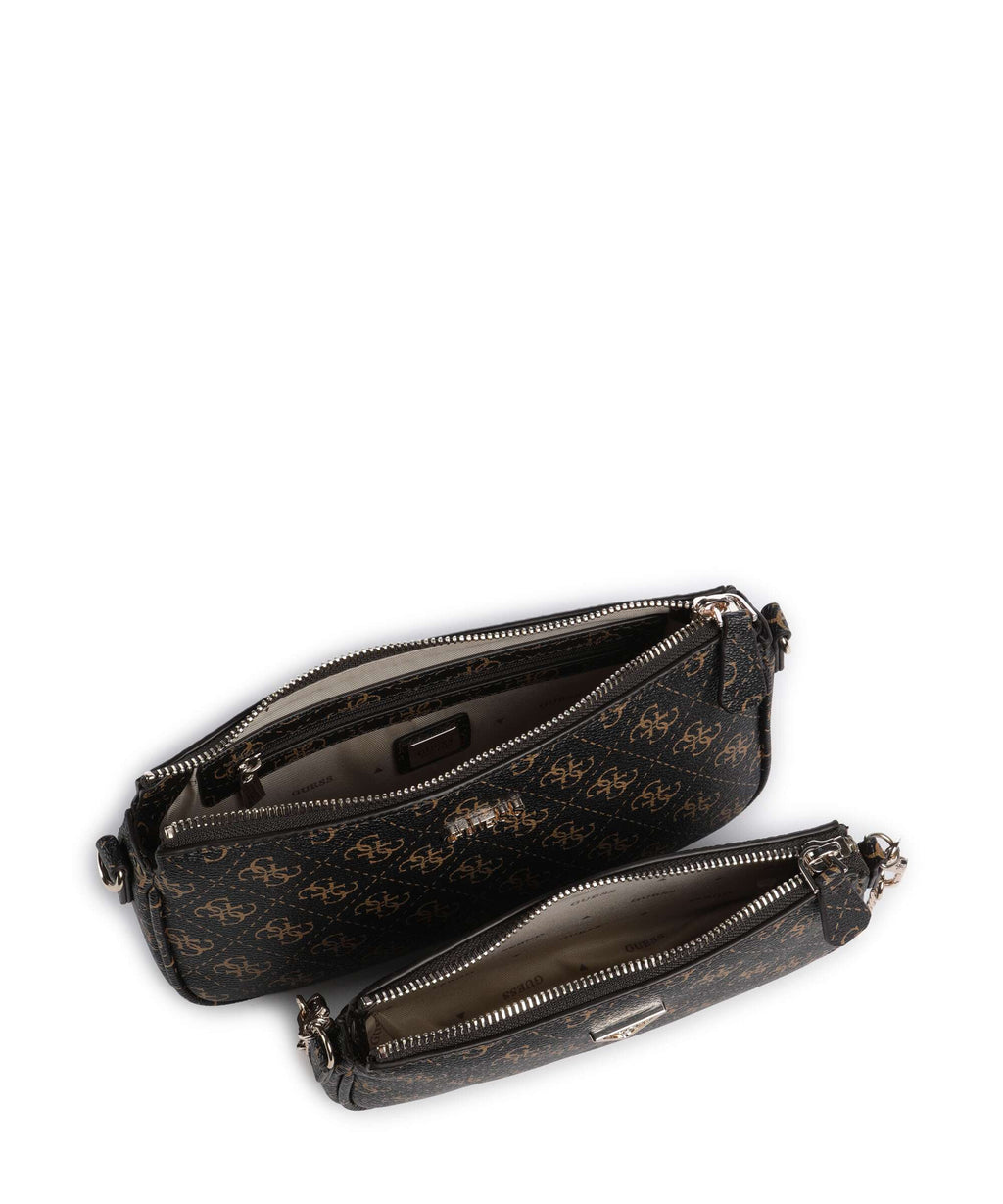 Guess Noelle Q Logo Shoulder bag brown logo