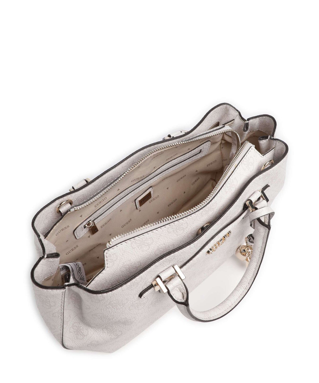 Guess Katya 4G Logo Handbag white logo