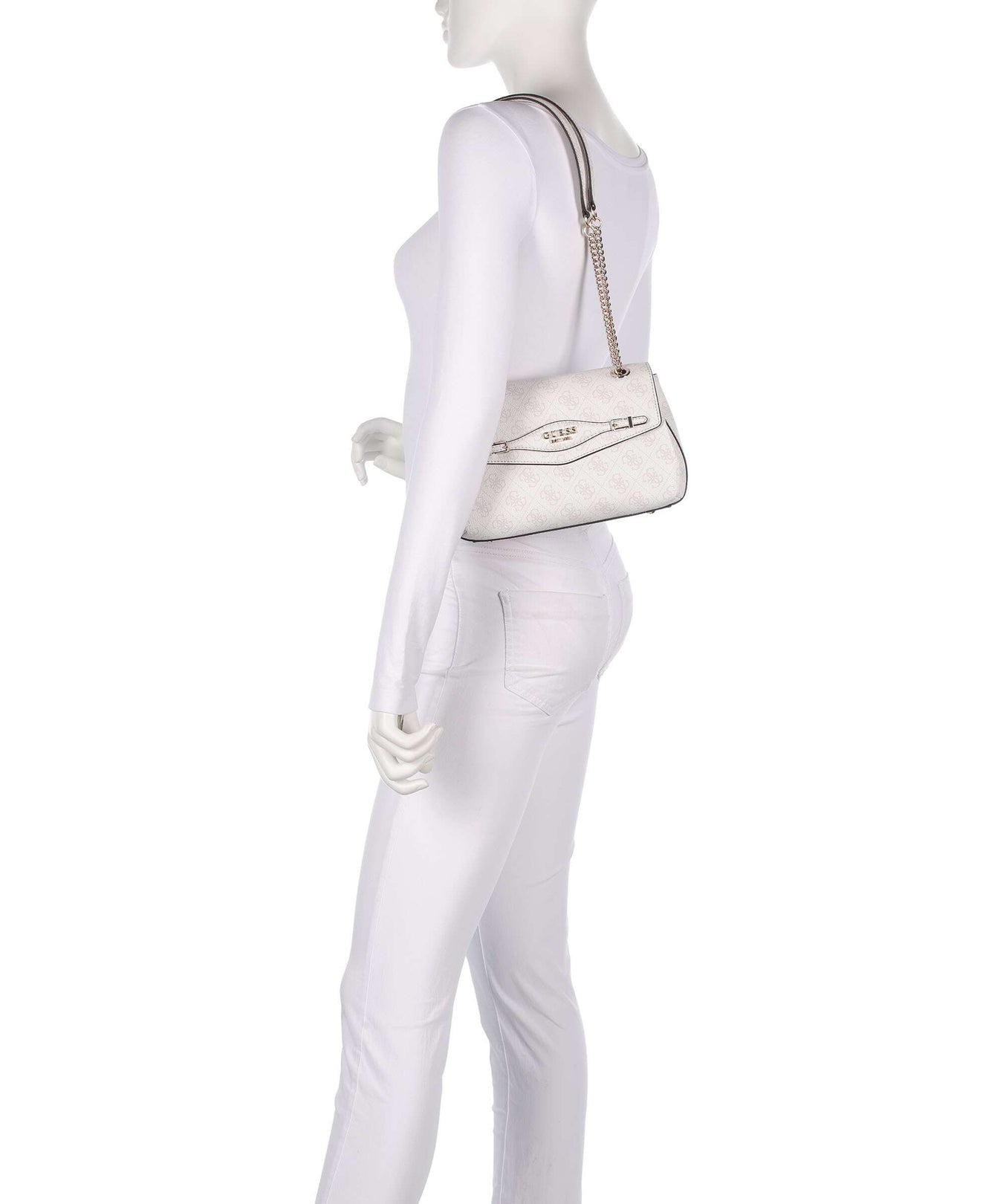 Guess Katya 4G Logo Shoulder bag white logo