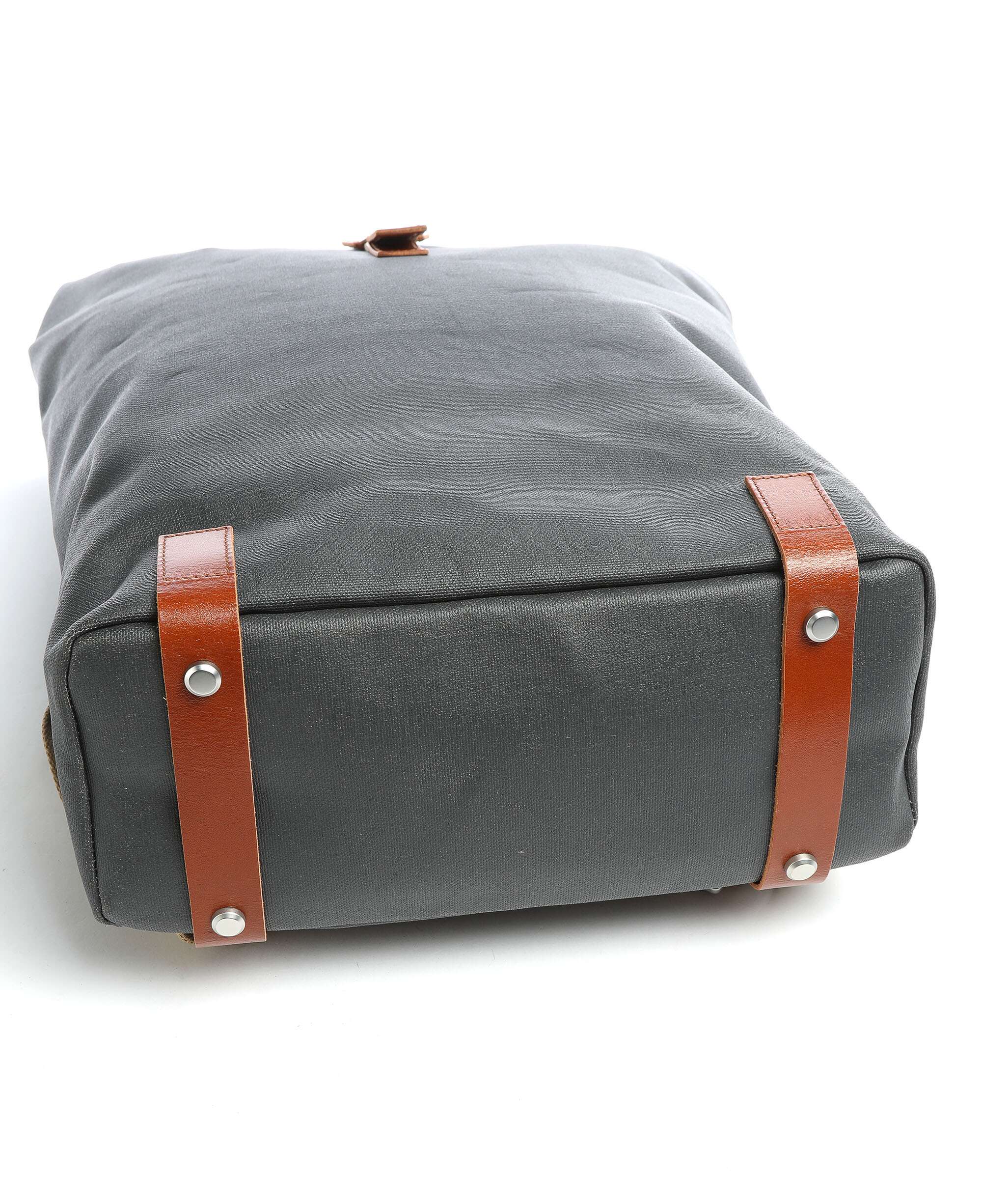 Brooks England Pickwick Cotton Canvas Large Rolltop backpack grey