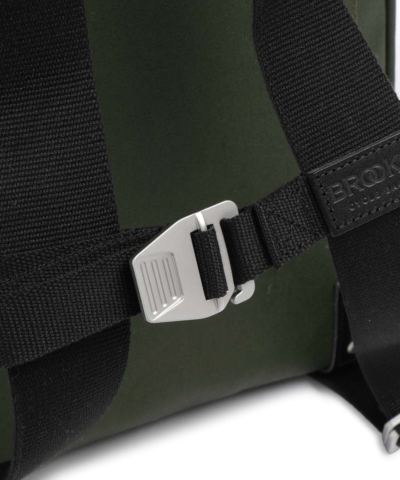 Brooks England Pickwick Cotton Canvas Large Rolltop backpack forest