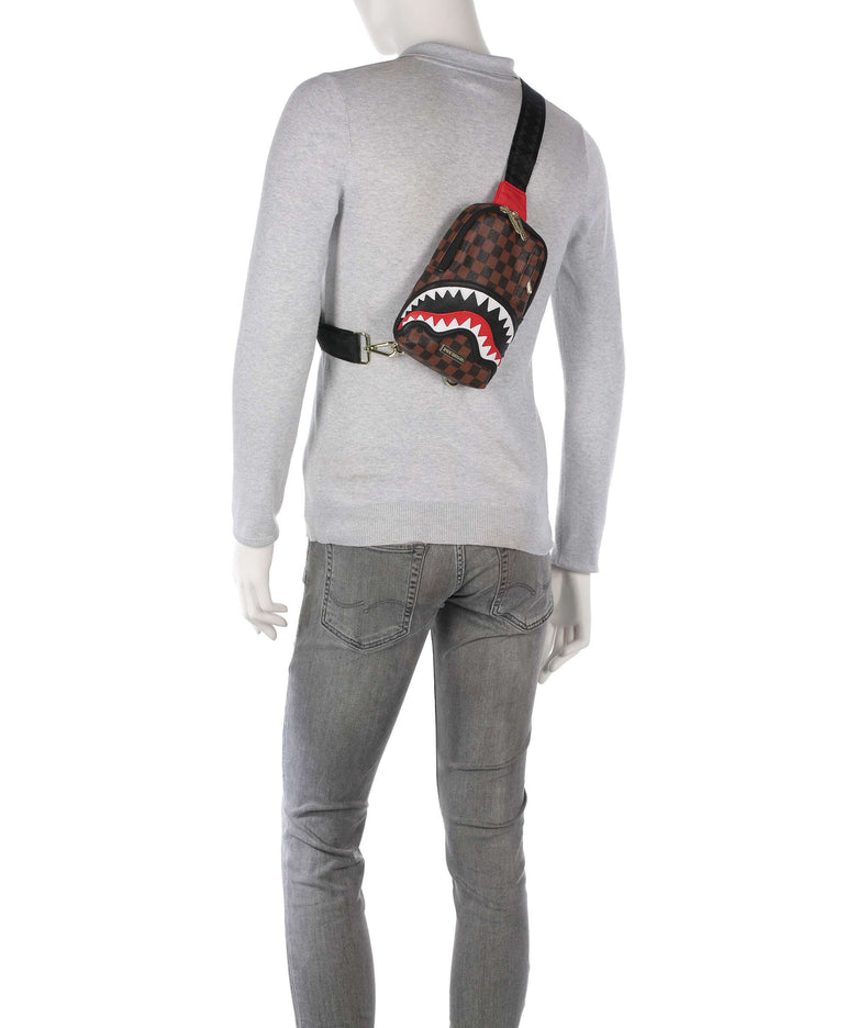Sprayground Sawtooth Sharks in Paris Sling bag brown