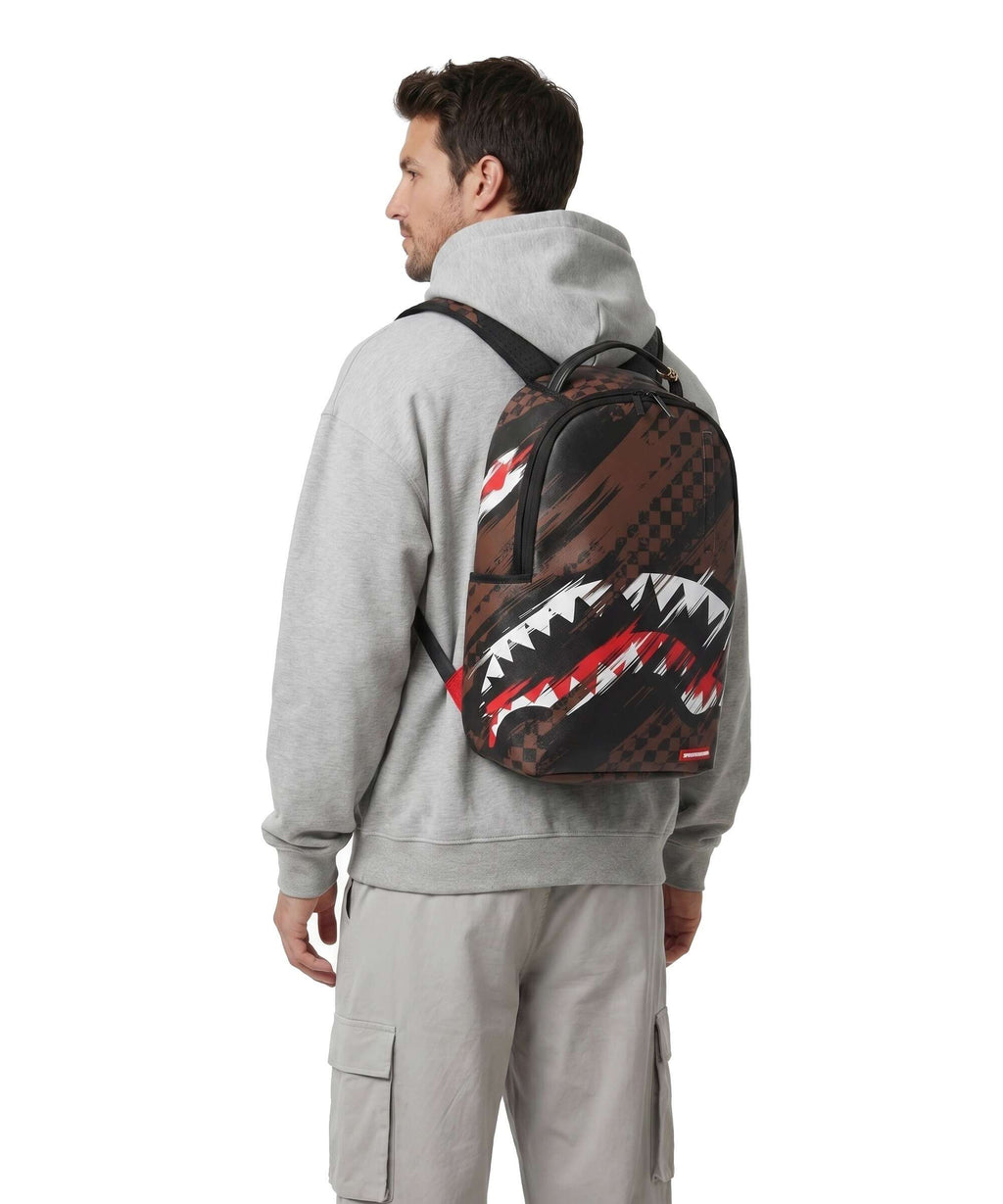 Sprayground Smeared Grunge Backpack brown