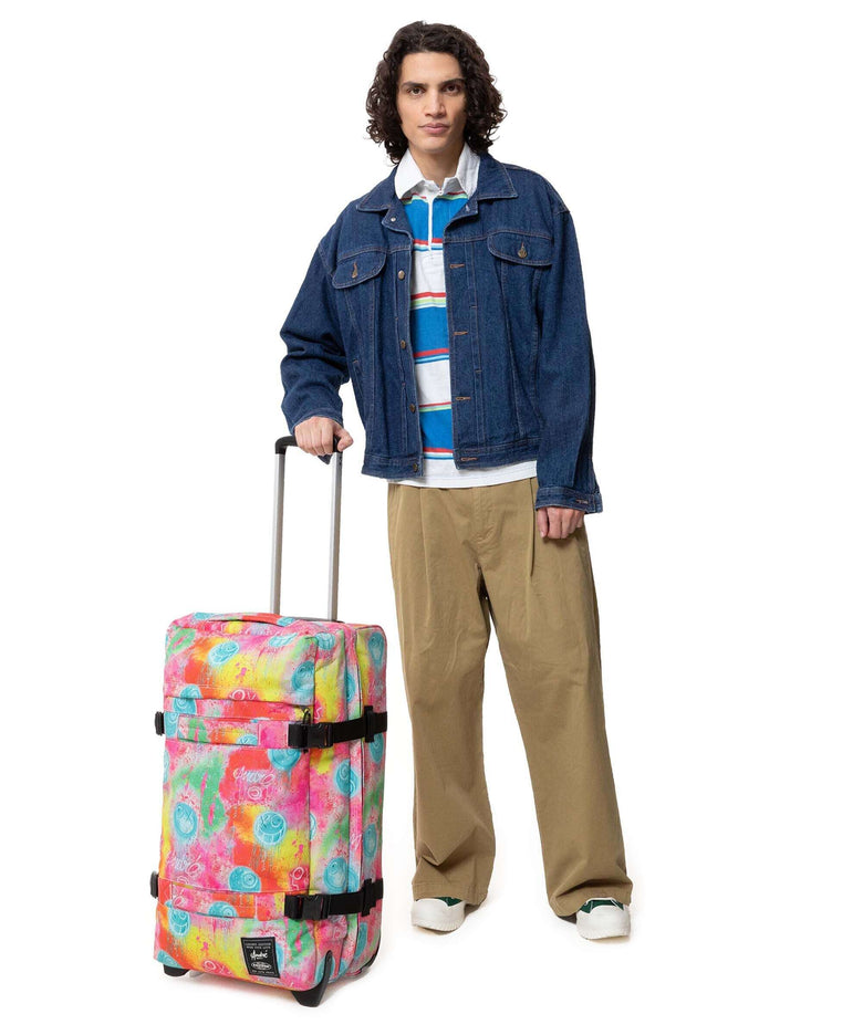 Eastpak Transit'R M Travel bag with wheels fluo clouds