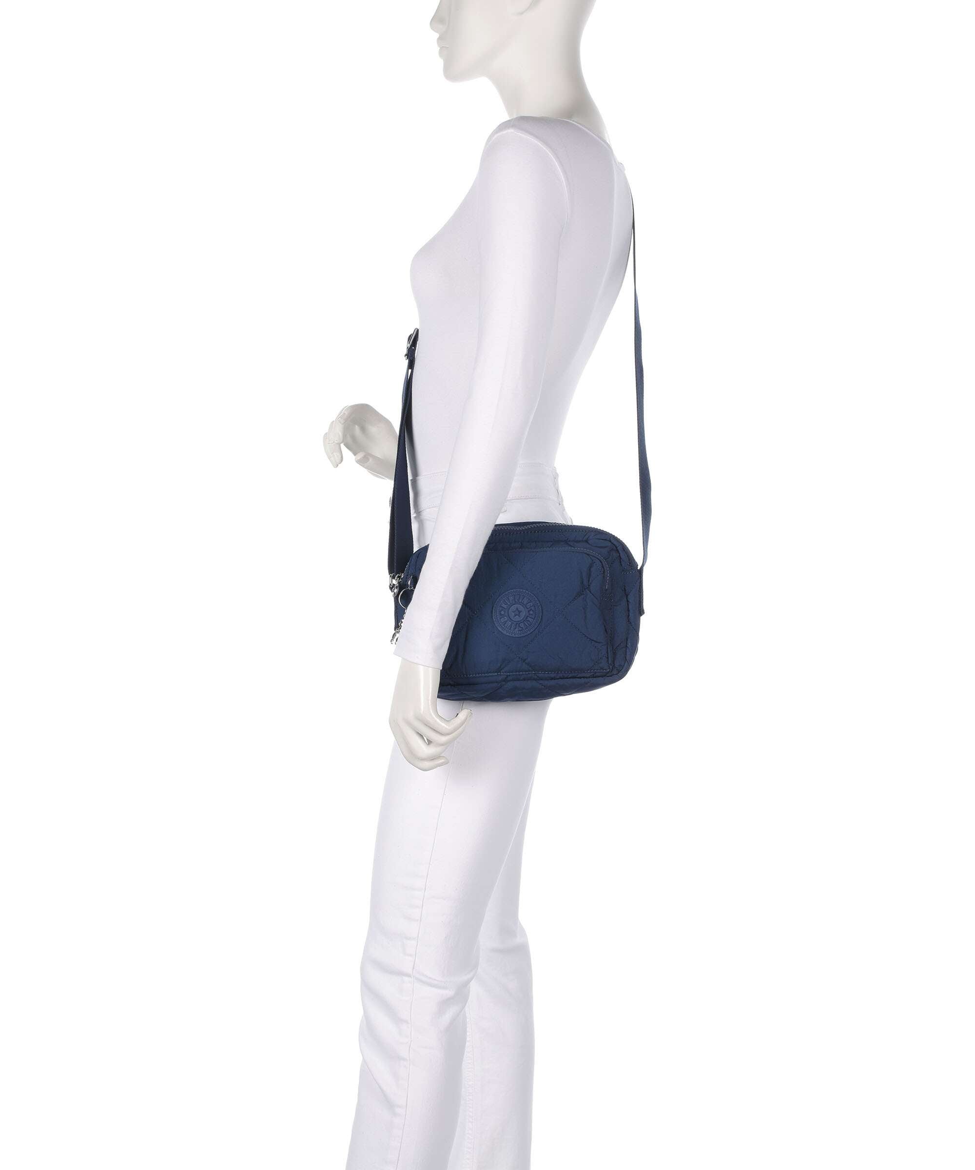 Kipling Crinkled Quilt Abanu M Zip Crossbody bag airy blue