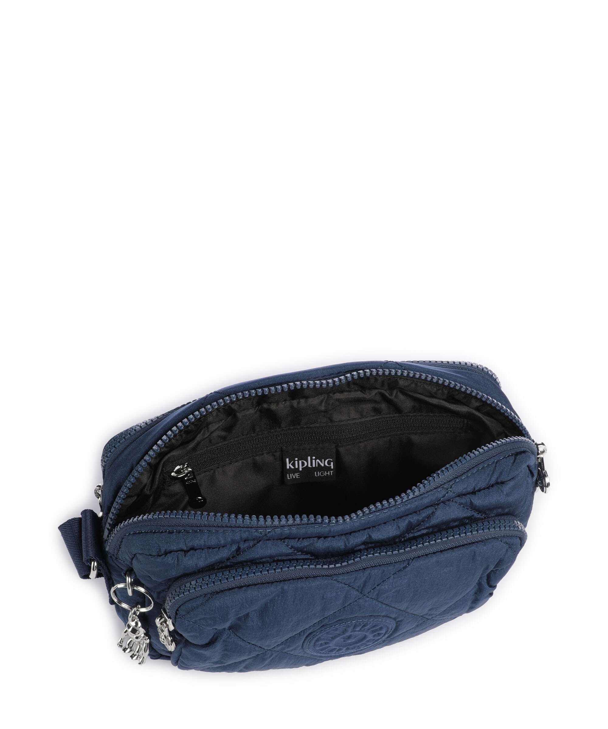 Kipling Crinkled Quilt Abanu M Zip Crossbody bag airy blue