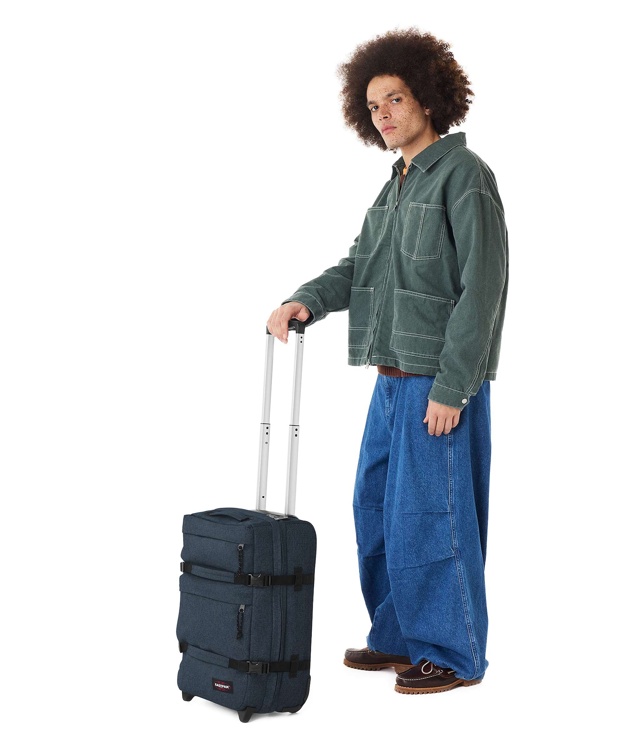 Eastpak Transit'R Plus Core S Travel bag with wheels triple denim