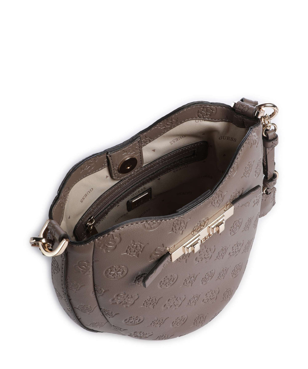 Guess Carmella Bucket bag taupe logo