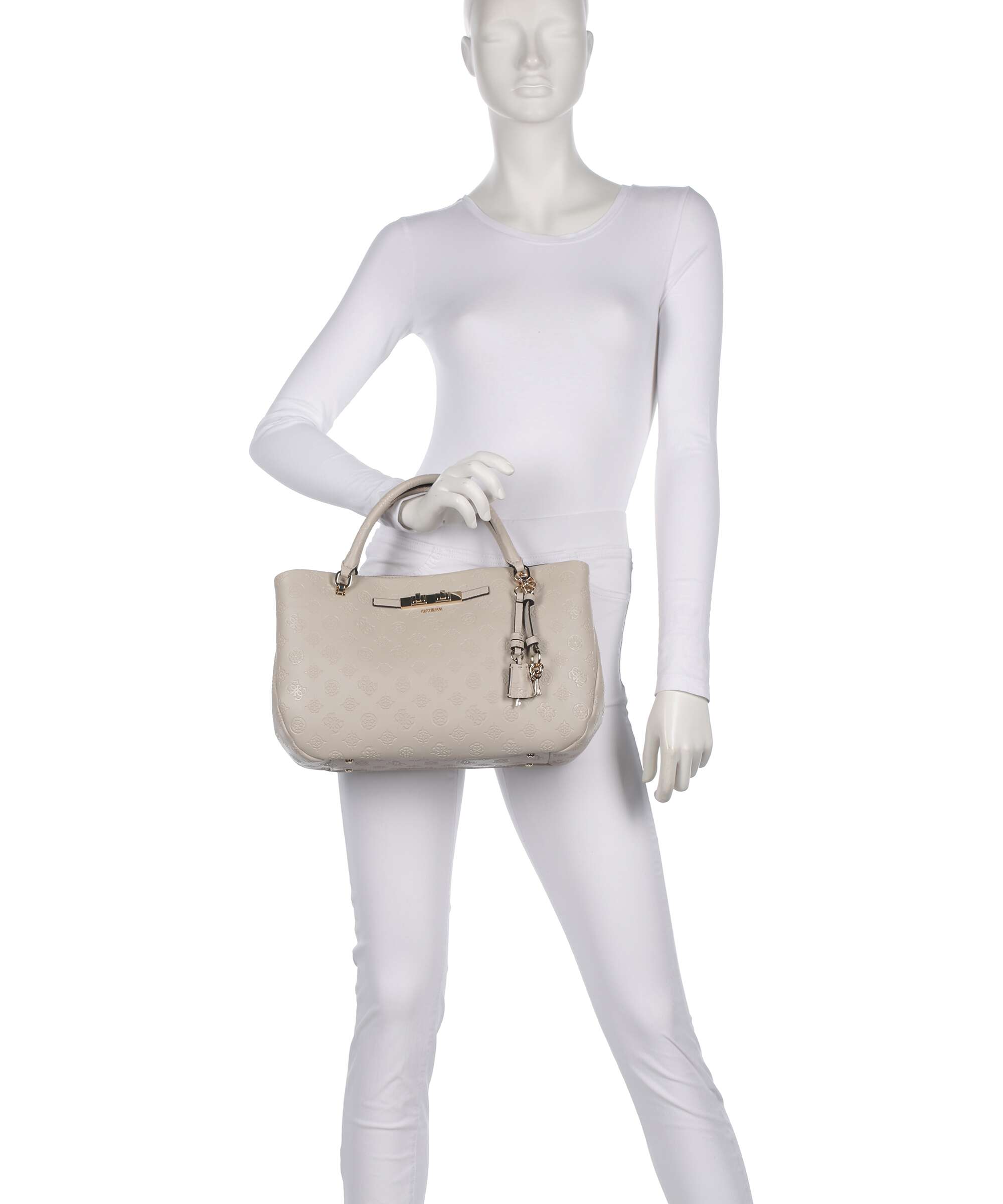 Guess Carmella Girlfriend Handbag bone logo
