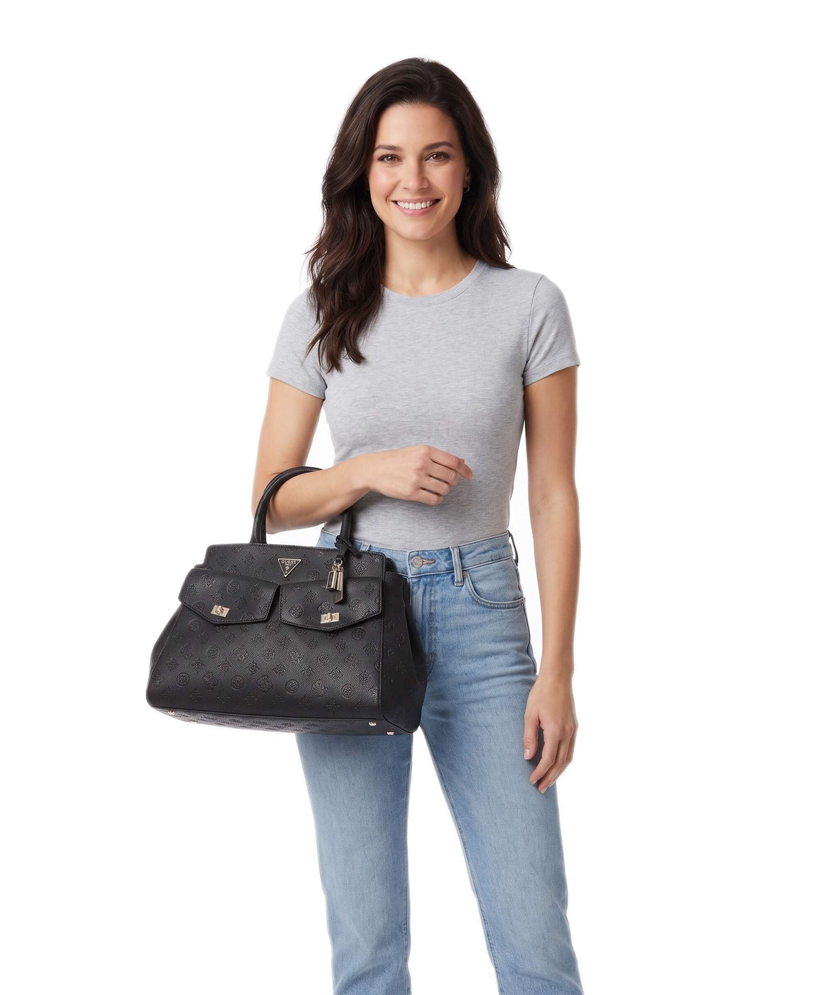 Guess Blake Large Handbag black logo