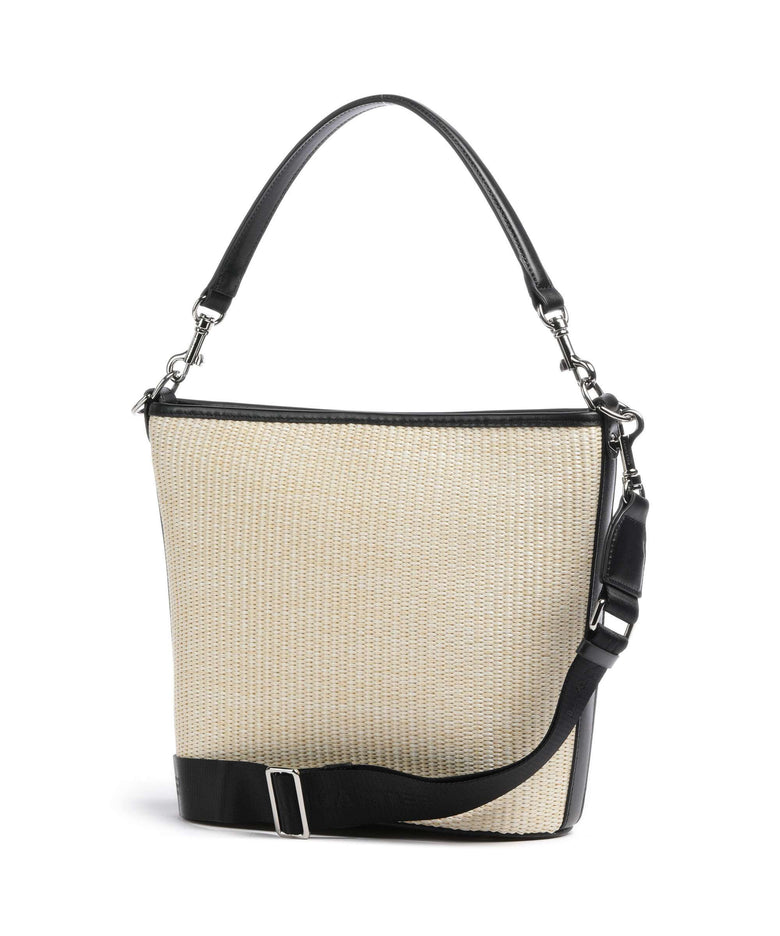 Lancaster Actual Mini Osier Hobo bag beige