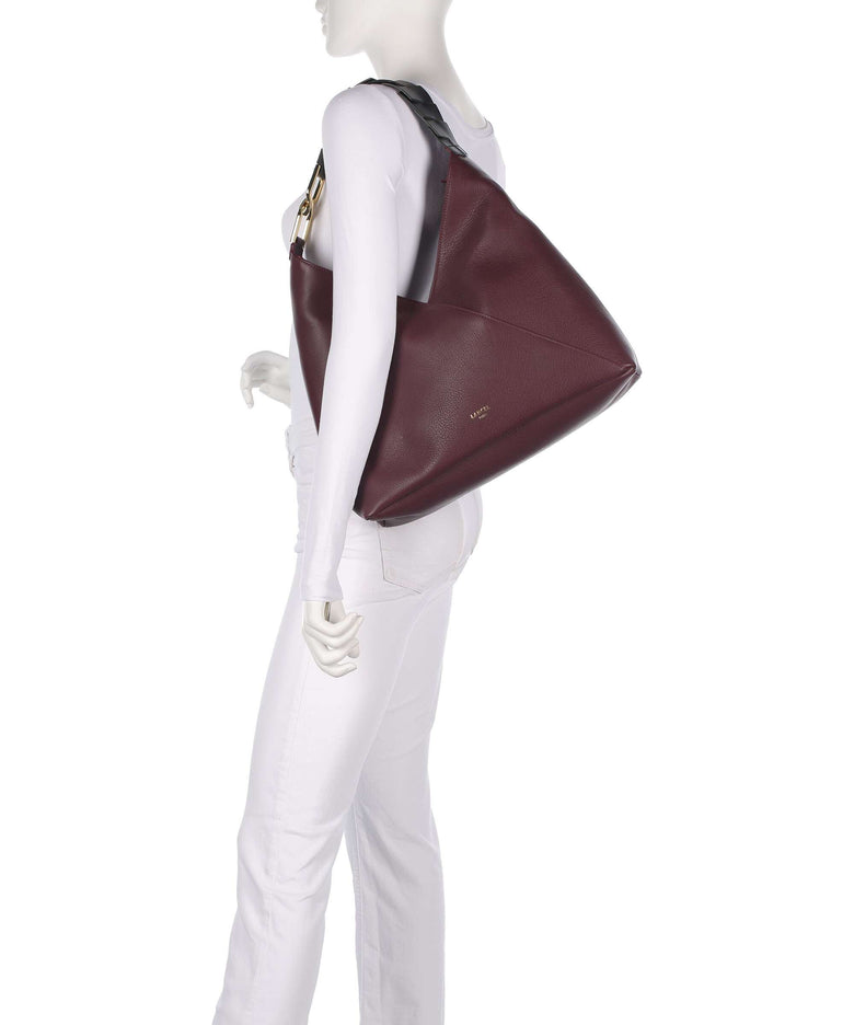 Lancel Pagode L Hobo bag cassis/black