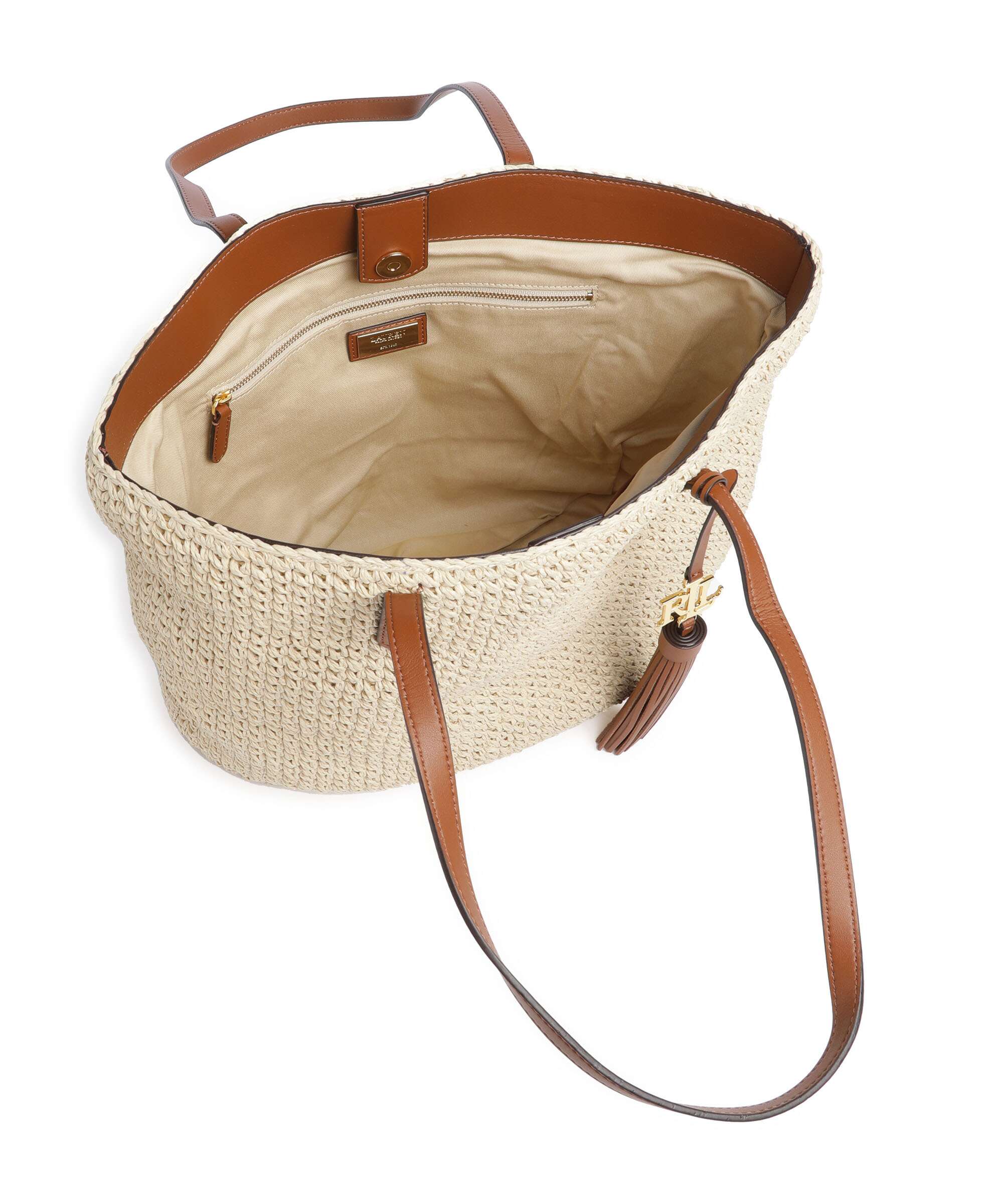 Lauren Ralph Lauren Whitney 29 Straw Tote bag natural/lauren tan