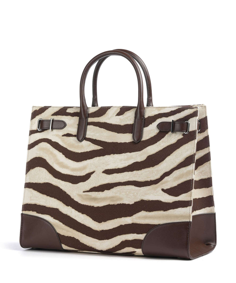Lauren Ralph Lauren Devyn 42 Handbag zebra/dark hickory