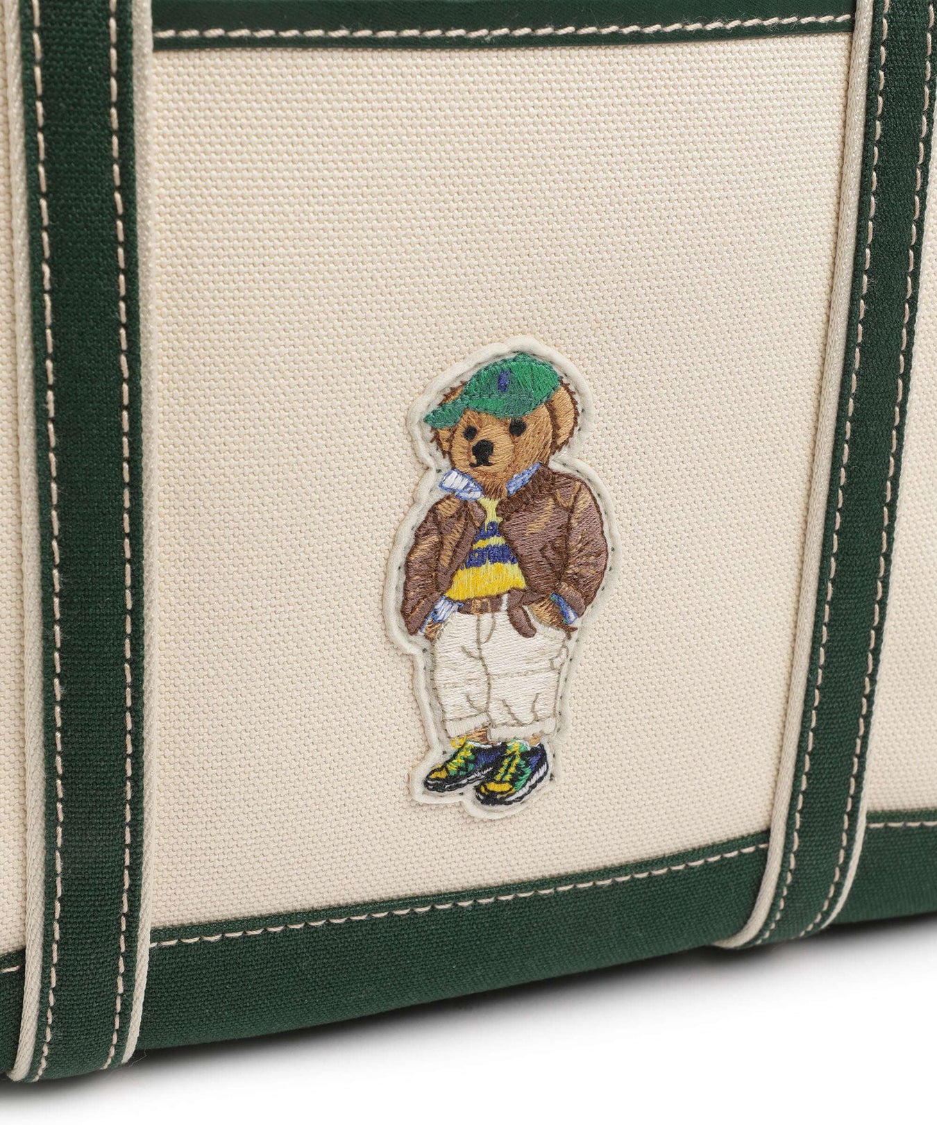 Polo Ralph Lauren Bear Fall Tote bag ecru/northwest pine