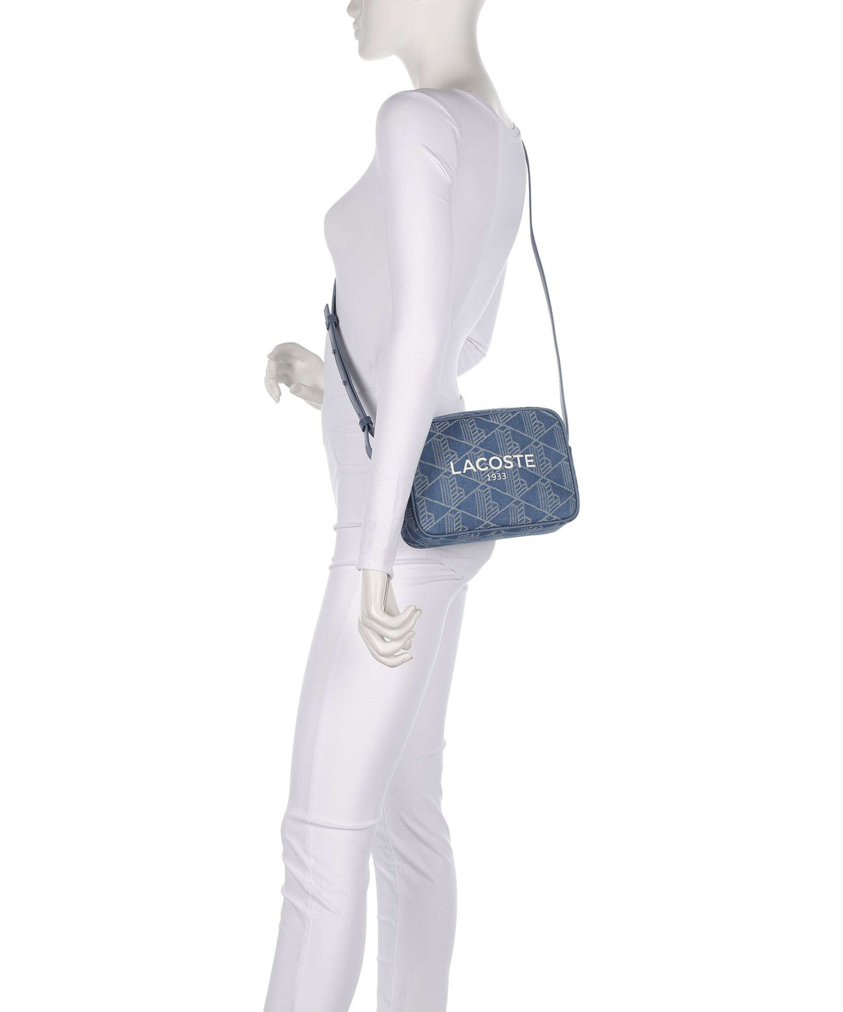 Lacoste Heritage Jacquard Crossbody bag denim