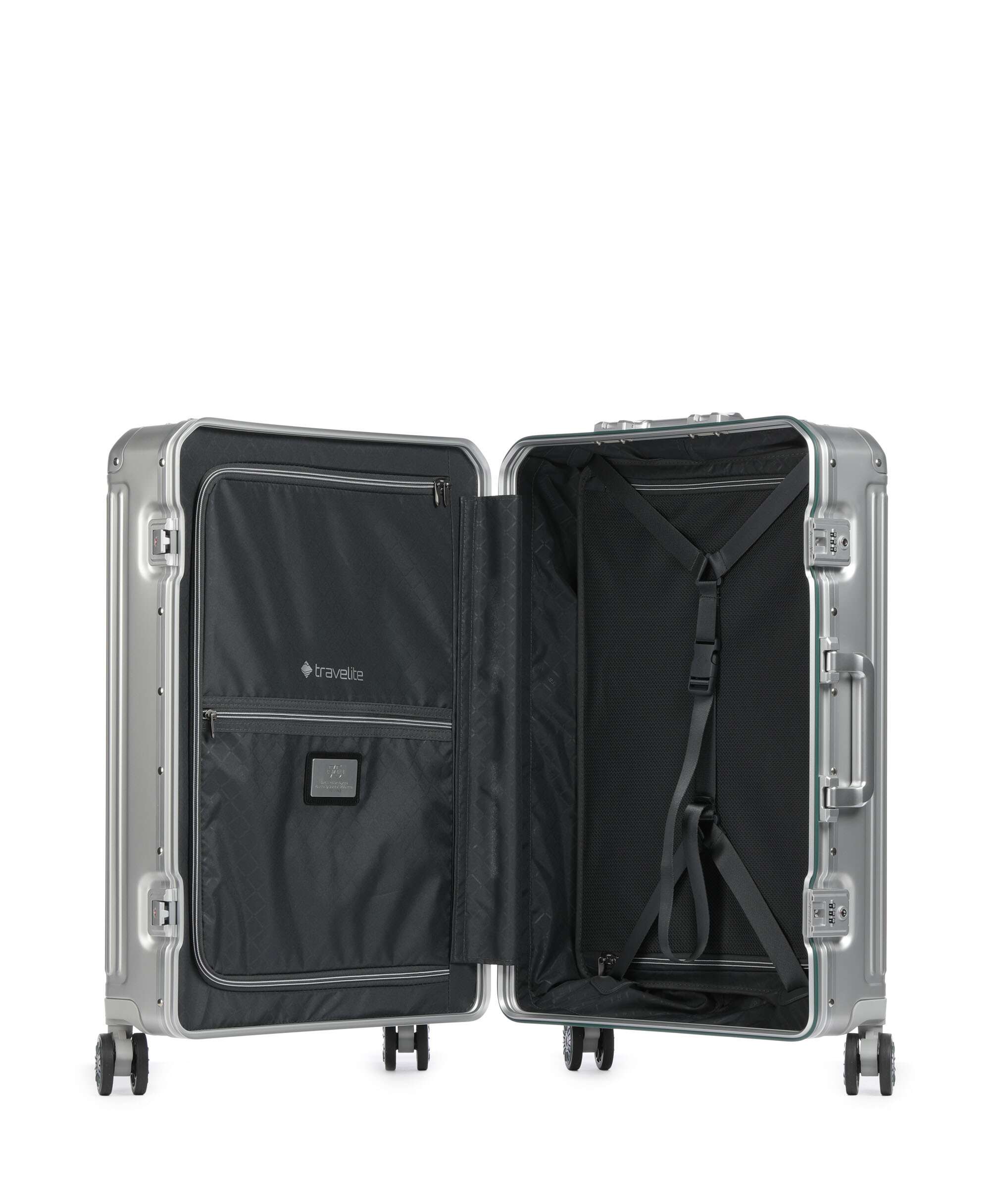 Travelite Next Spinner (4 wheels) silber/grün