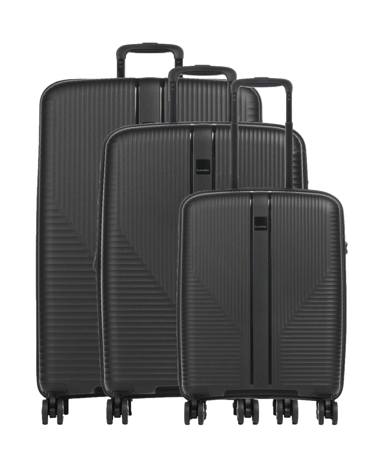 Travelite Air Stripe Suitcase set (4 wheels) black
