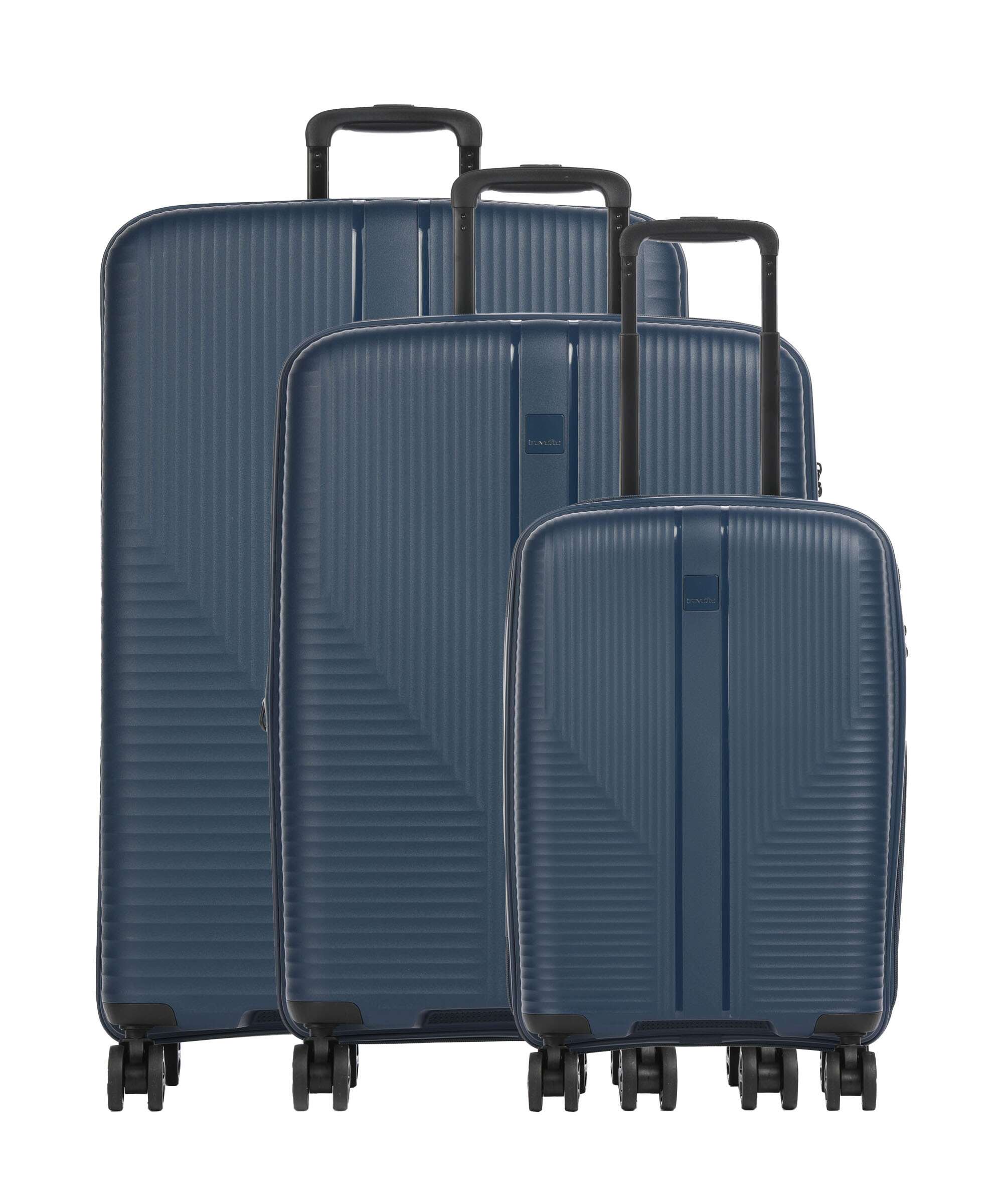 Travelite Air Stripe Slim Suitcase set (4 wheels) navy