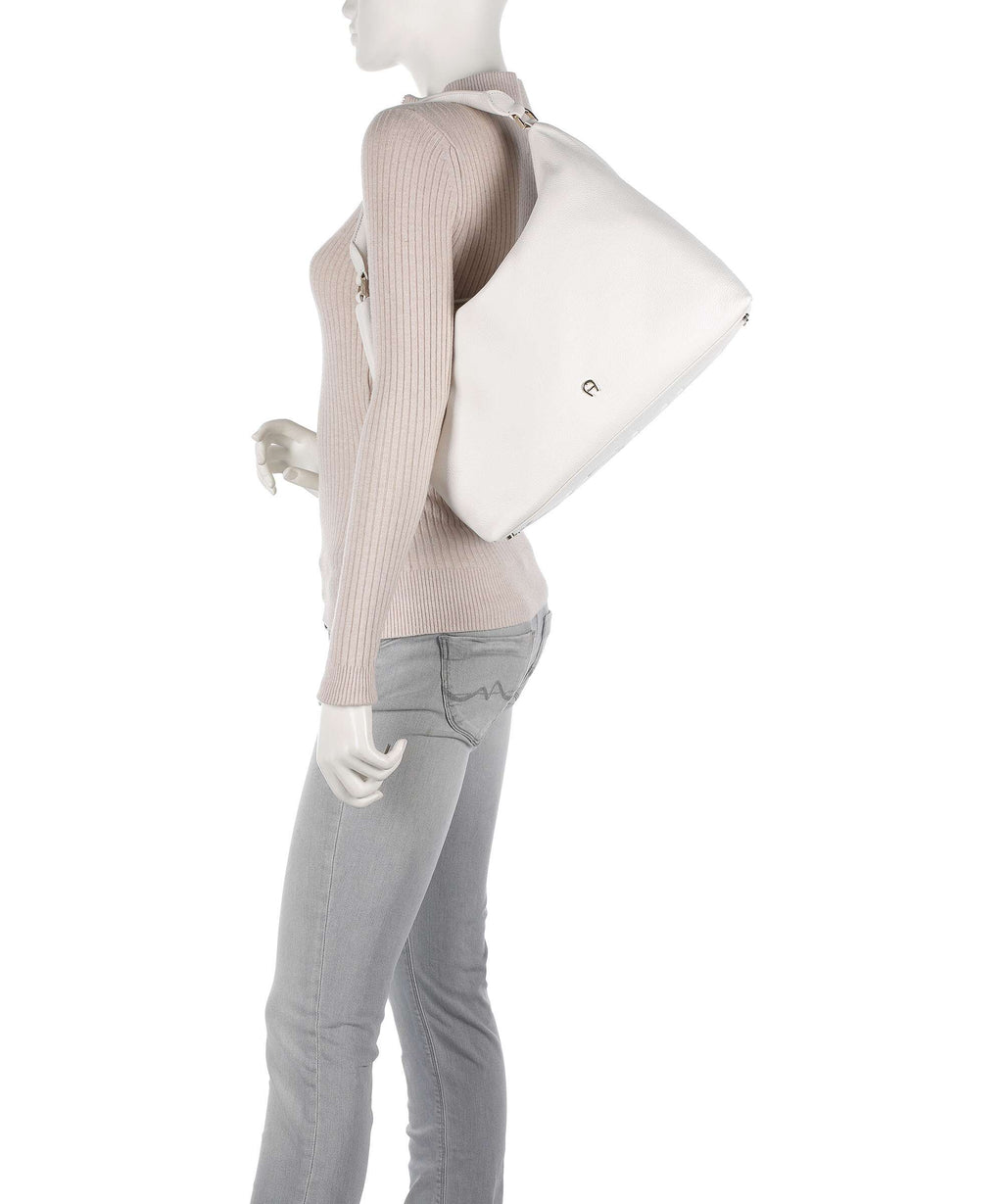Aigner Zita M Hobo bag cotton white