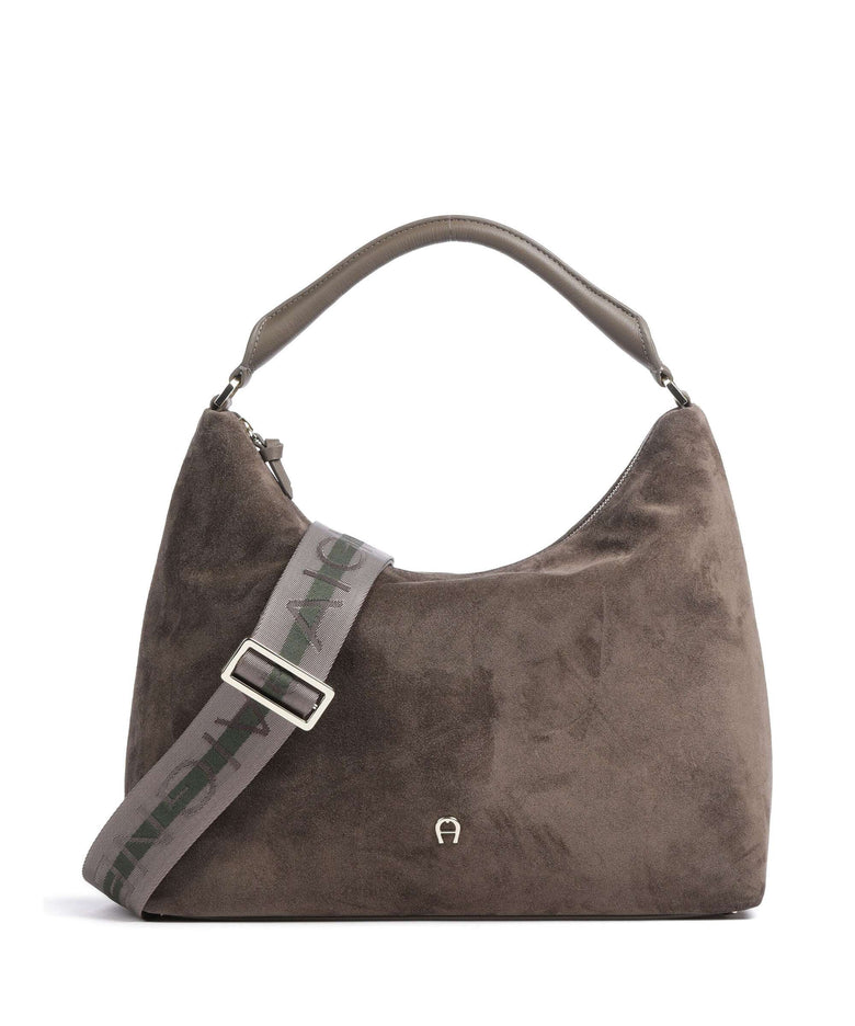 Aigner Zita M Hobo bag coal brown