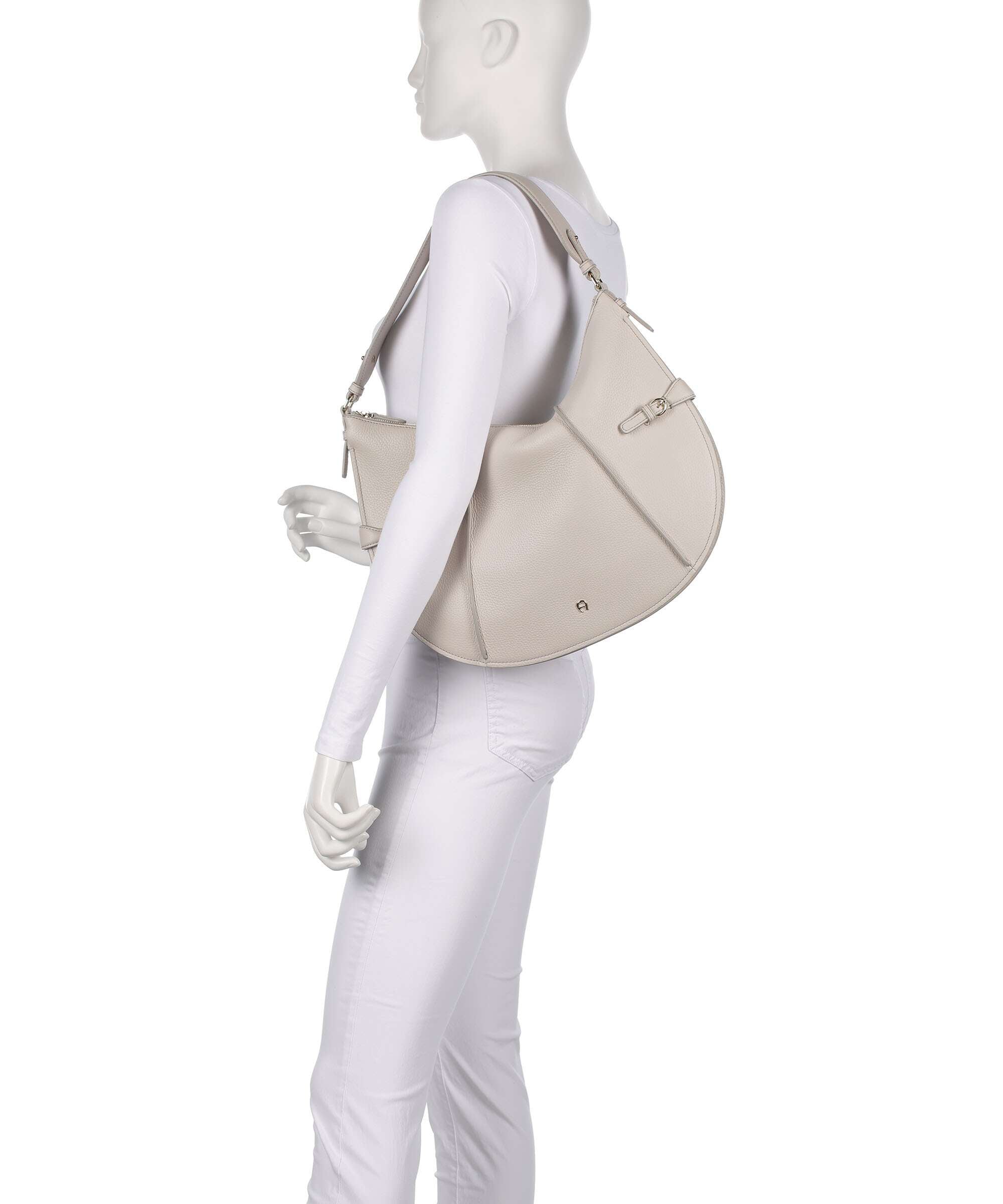 Aigner Cavallo M Hobo bag fog beige
