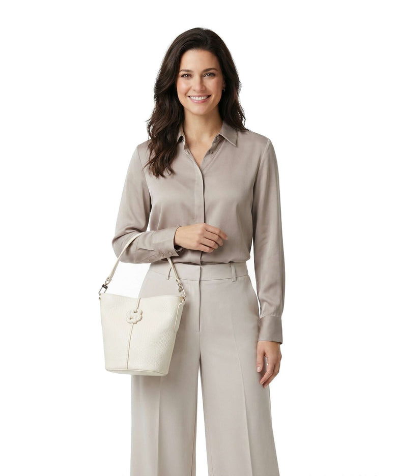 BOSS Anett Bucket bag open white