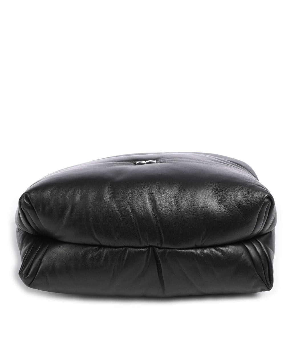 Abro Piuma Lucido Puffer Hobo bag black/nickel
