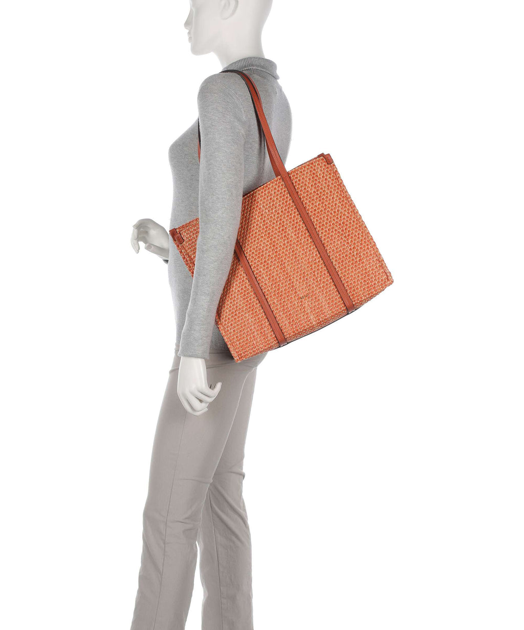 Abro Raffia Susanna Tote bag orange