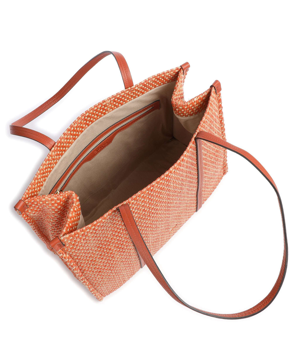 Abro Raffia Susanna Tote bag orange