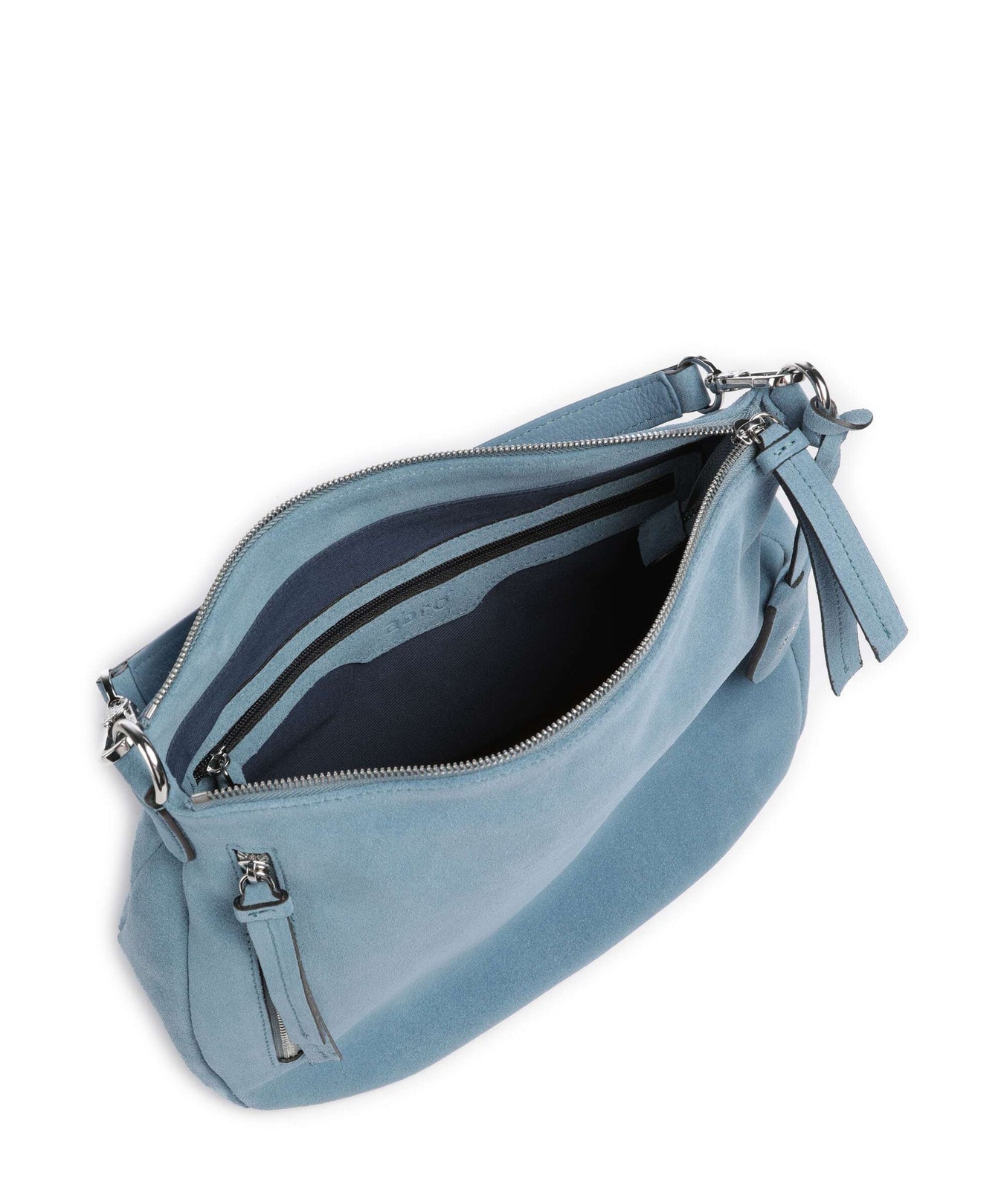 Abro Suede Juna Hobo bag blue