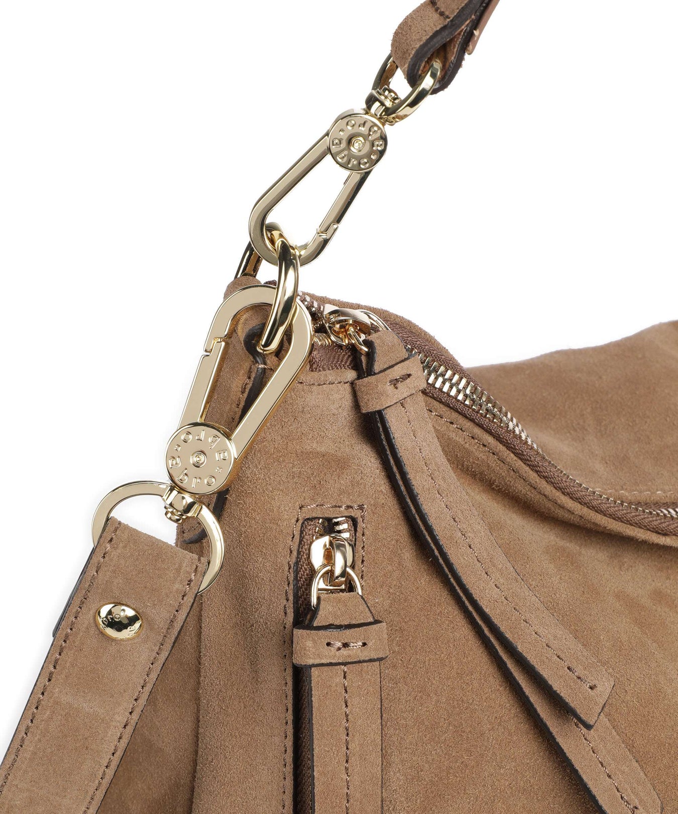 Abro Suede Juna Hobo bag camel