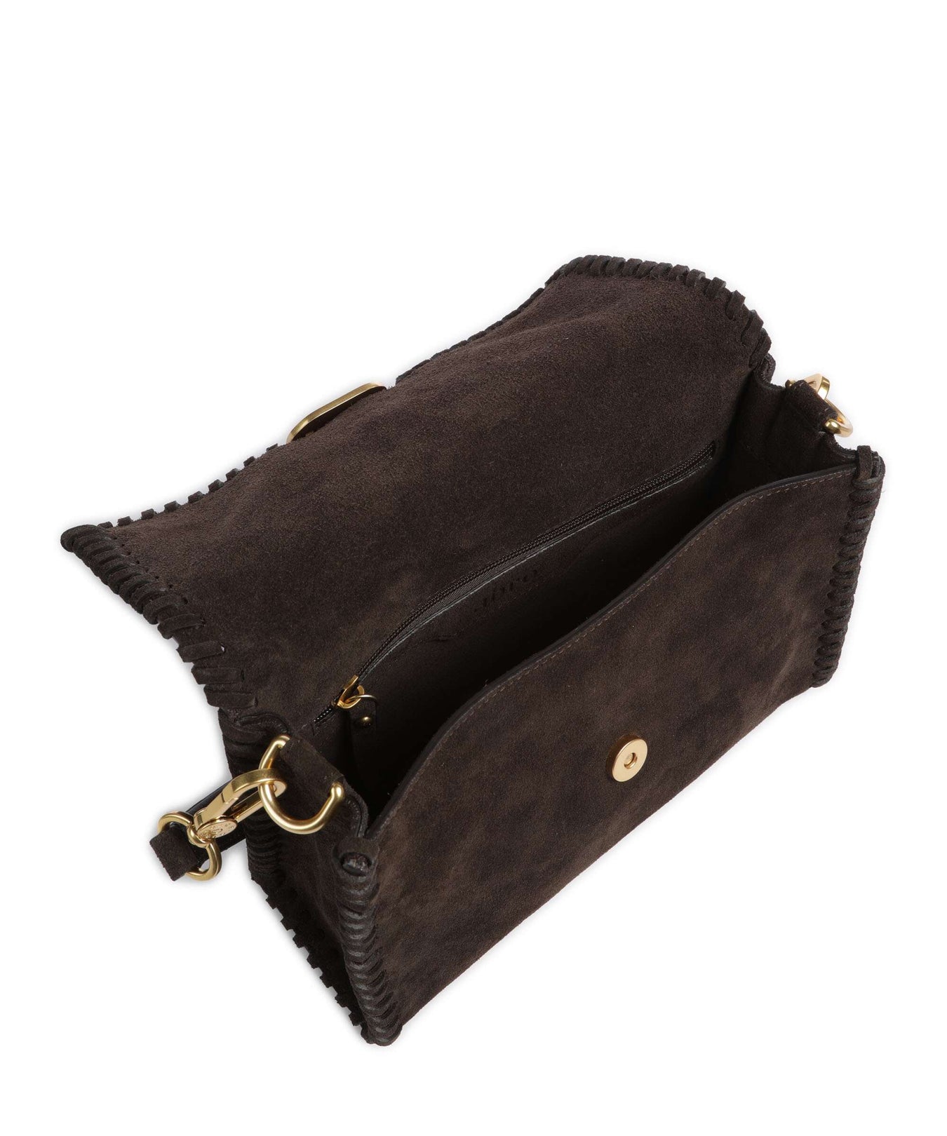 Abro Suede Temi Stitch Shoulder bag brown