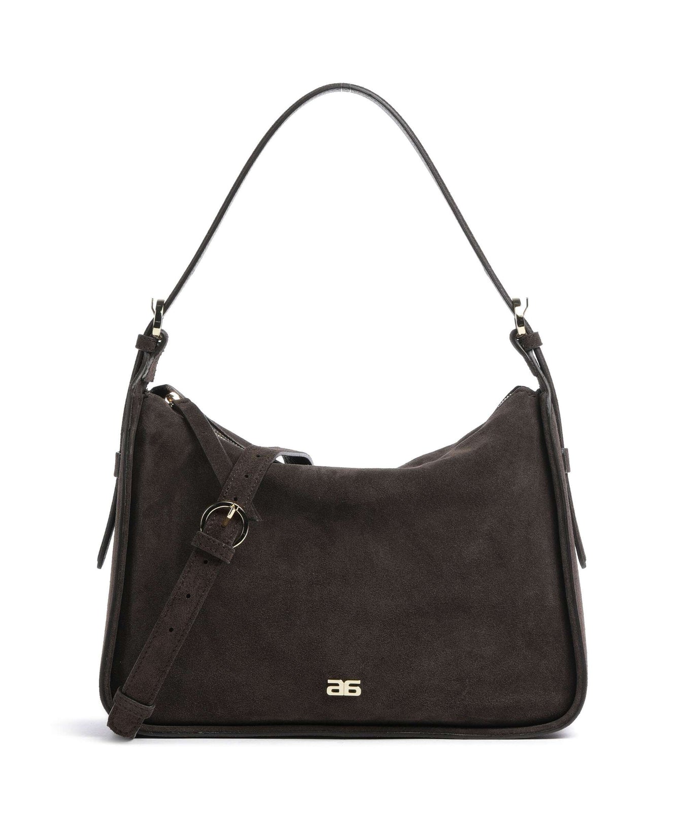 Abro Suede Best Friend Hobo bag brown