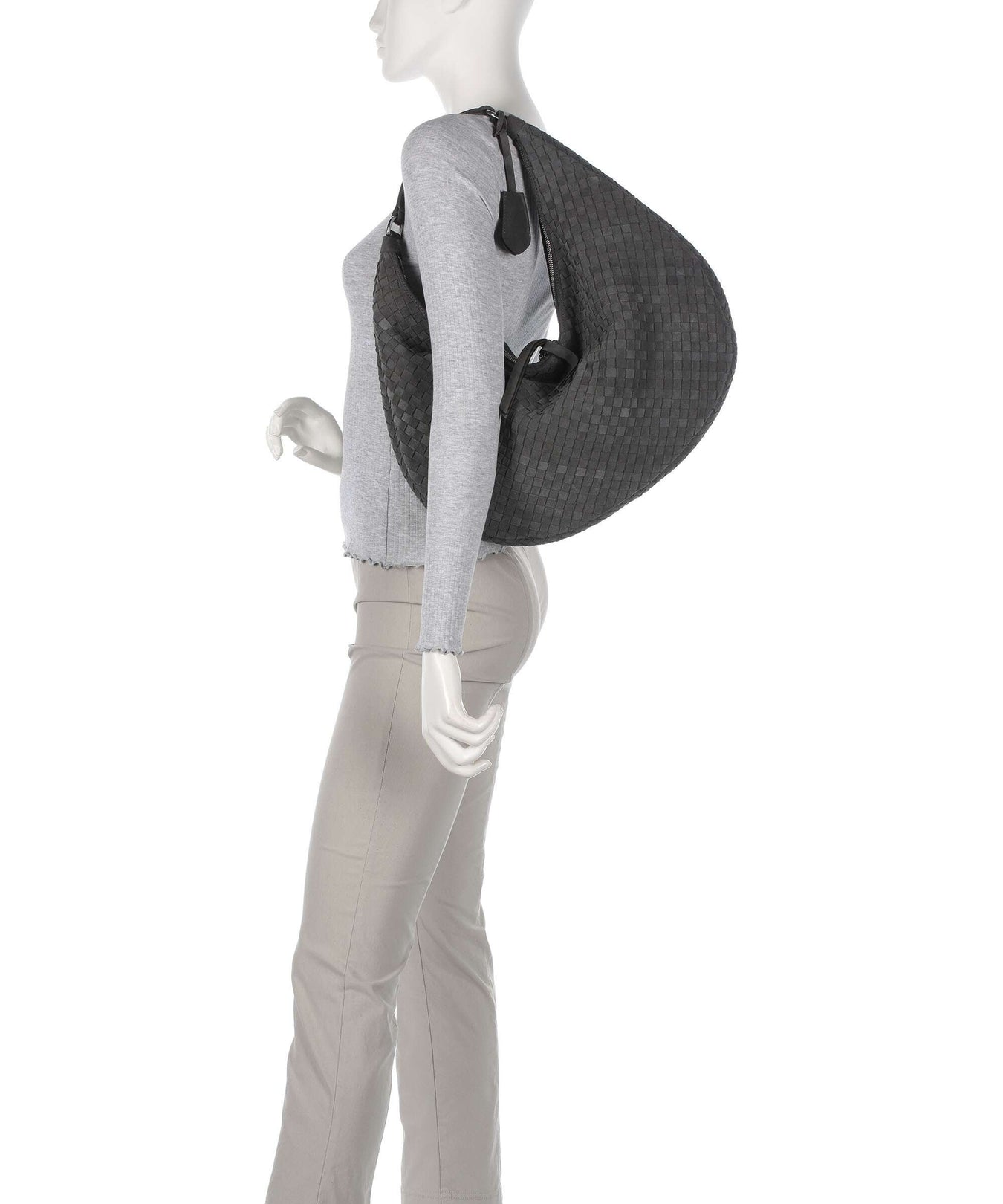 Abro Suede Nana Hobo bag grey