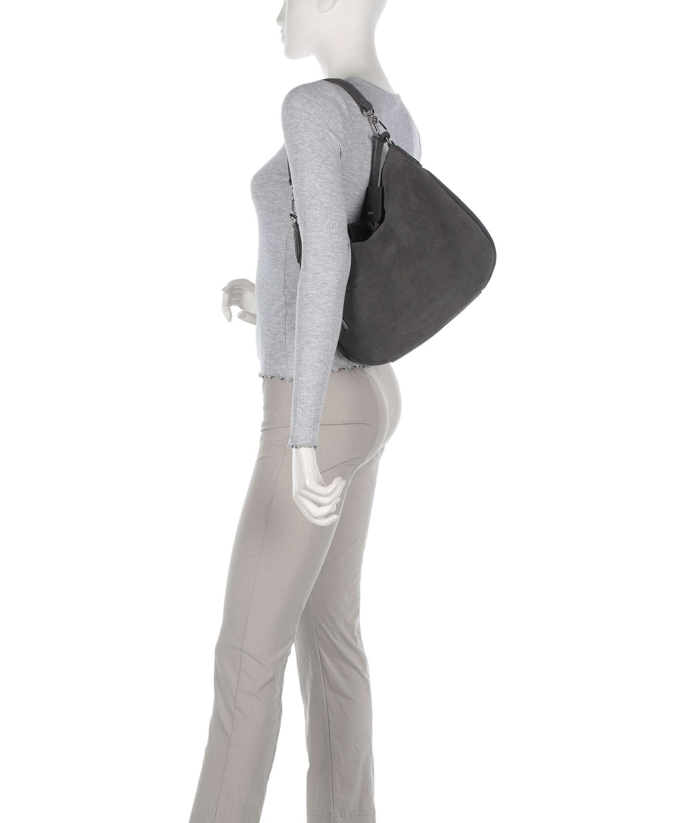 Abro Suede Juna Hobo bag grey