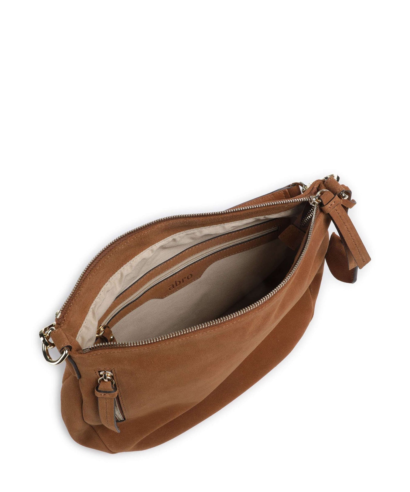 Abro Suede Juna Hobo bag cuoio