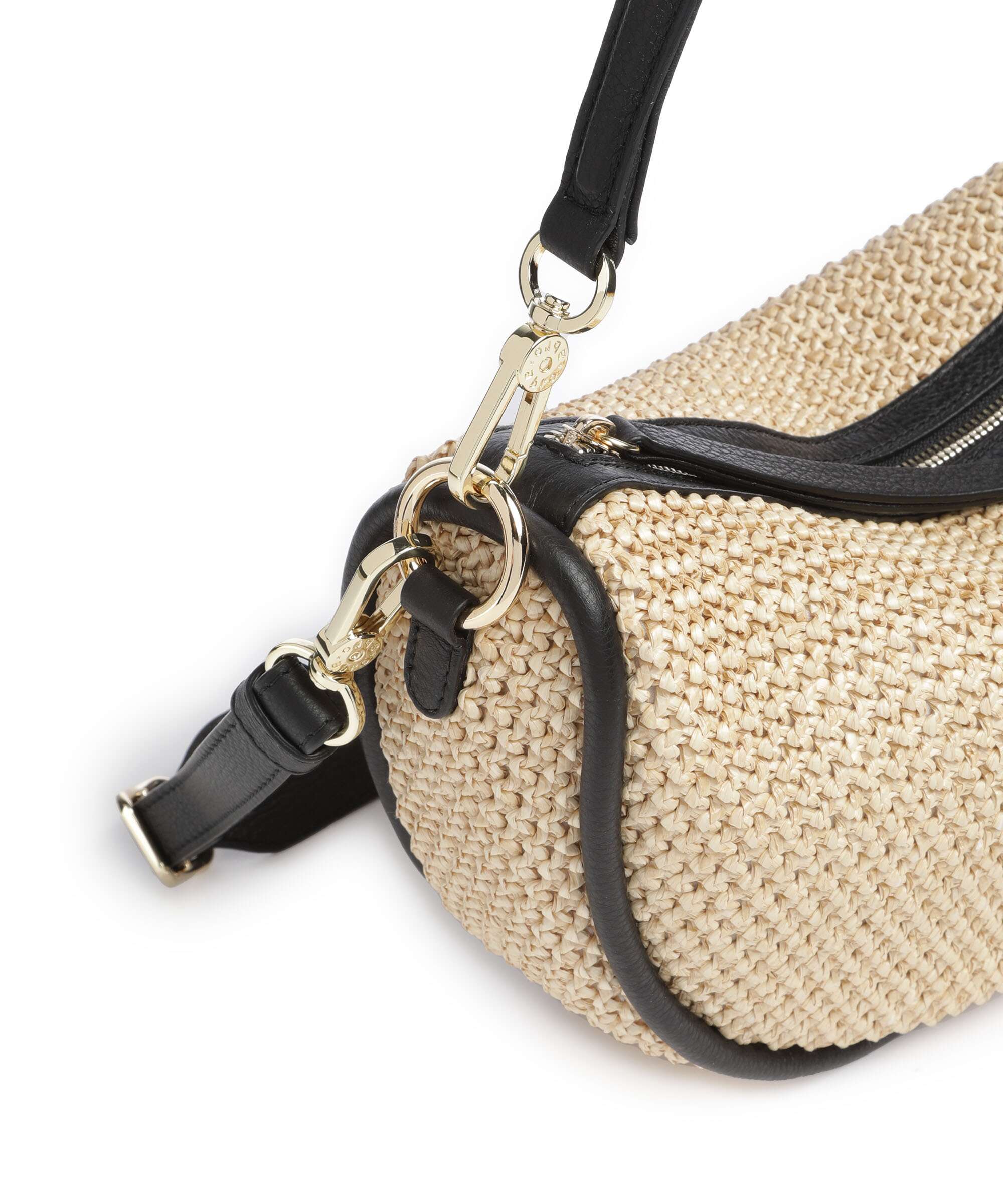 Abro Maglia Raffia Willow Hobo bag natural/black
