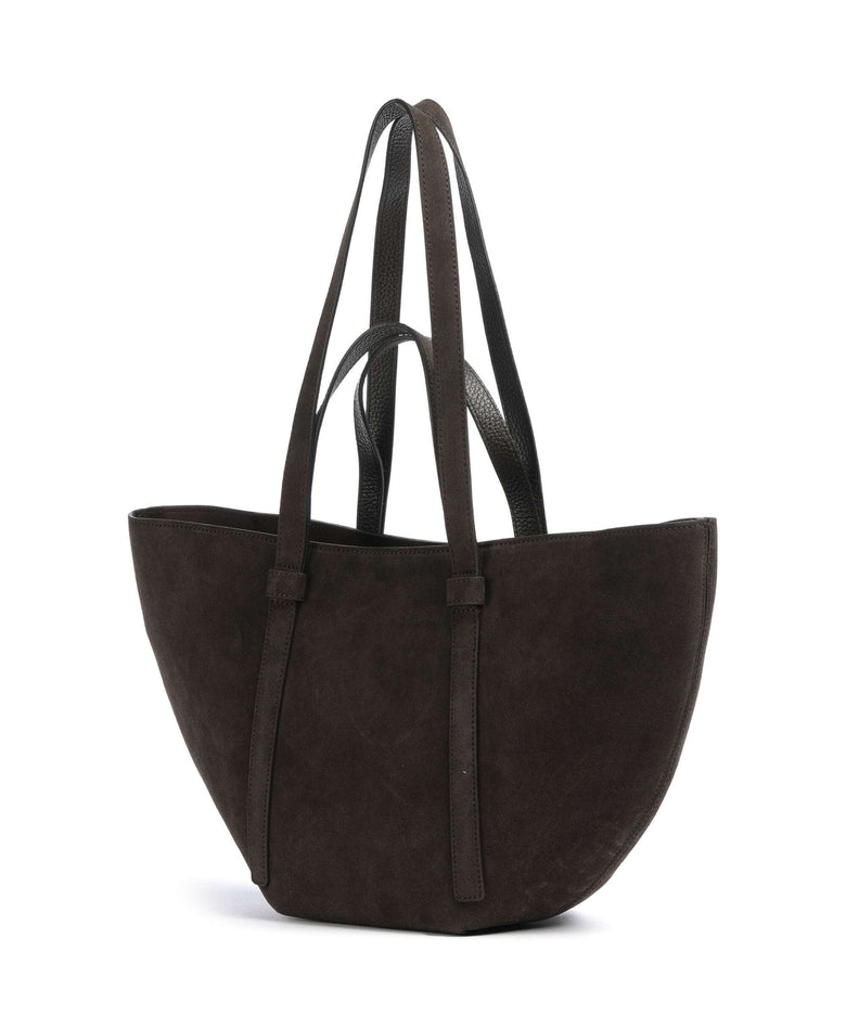 Abro Suede Cosmo Medium Tote bag dark brown