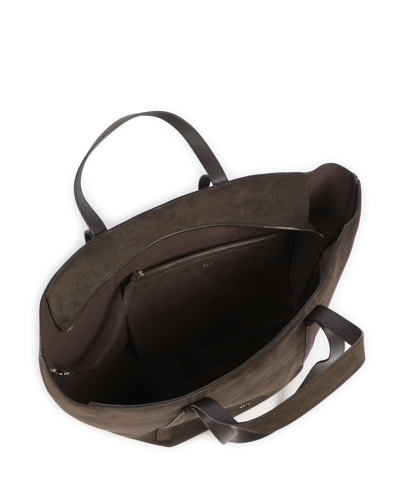 Abro Suede Cosmo Large Tote bag dark brown
