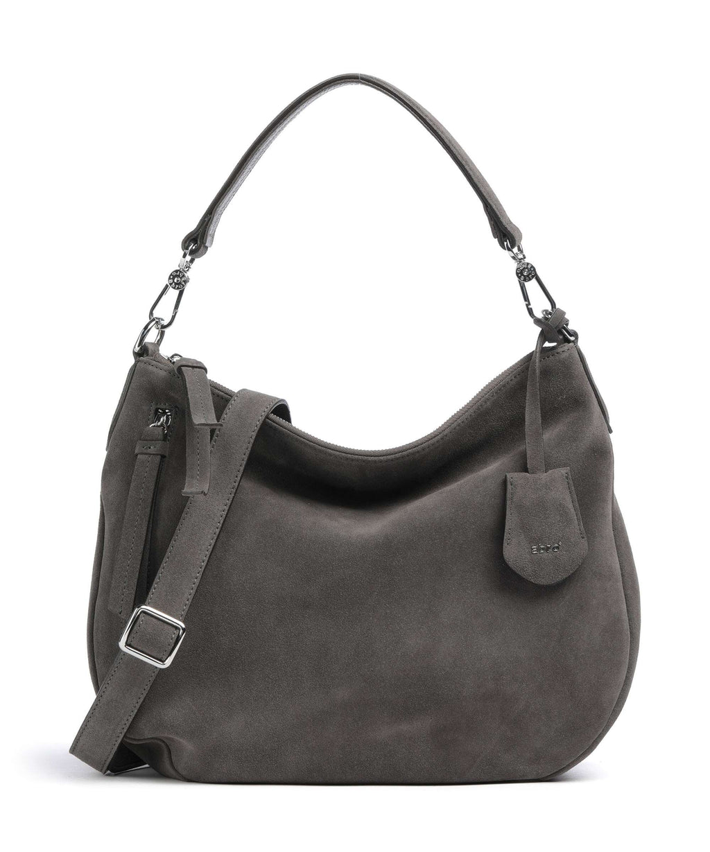 Abro Suede Juna Small Hobo bag grey
