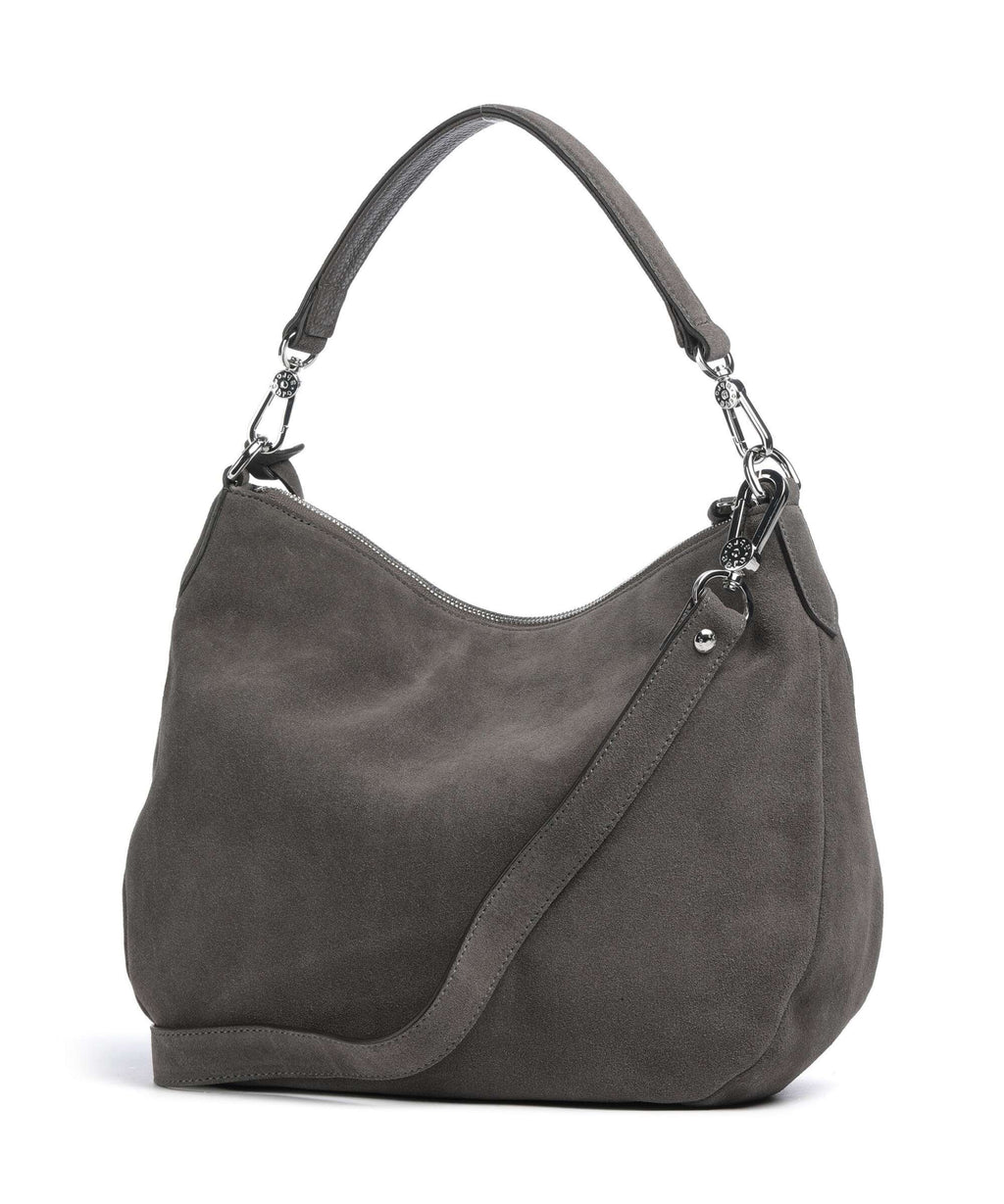 Abro Suede Juna Small Hobo bag grey