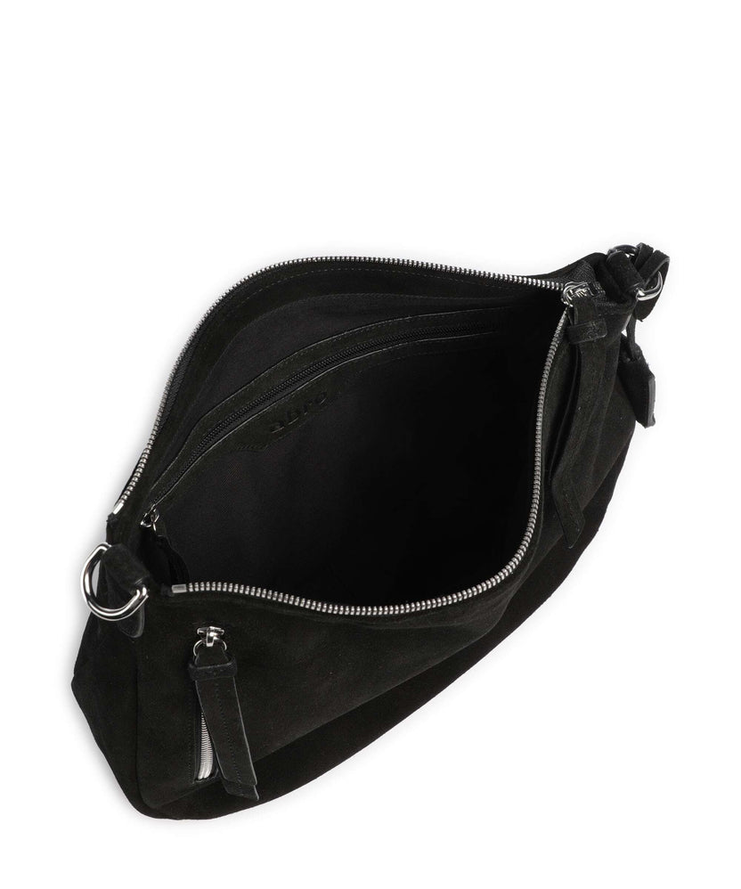 Abro Suede Juna Small Hobo bag black/nickel